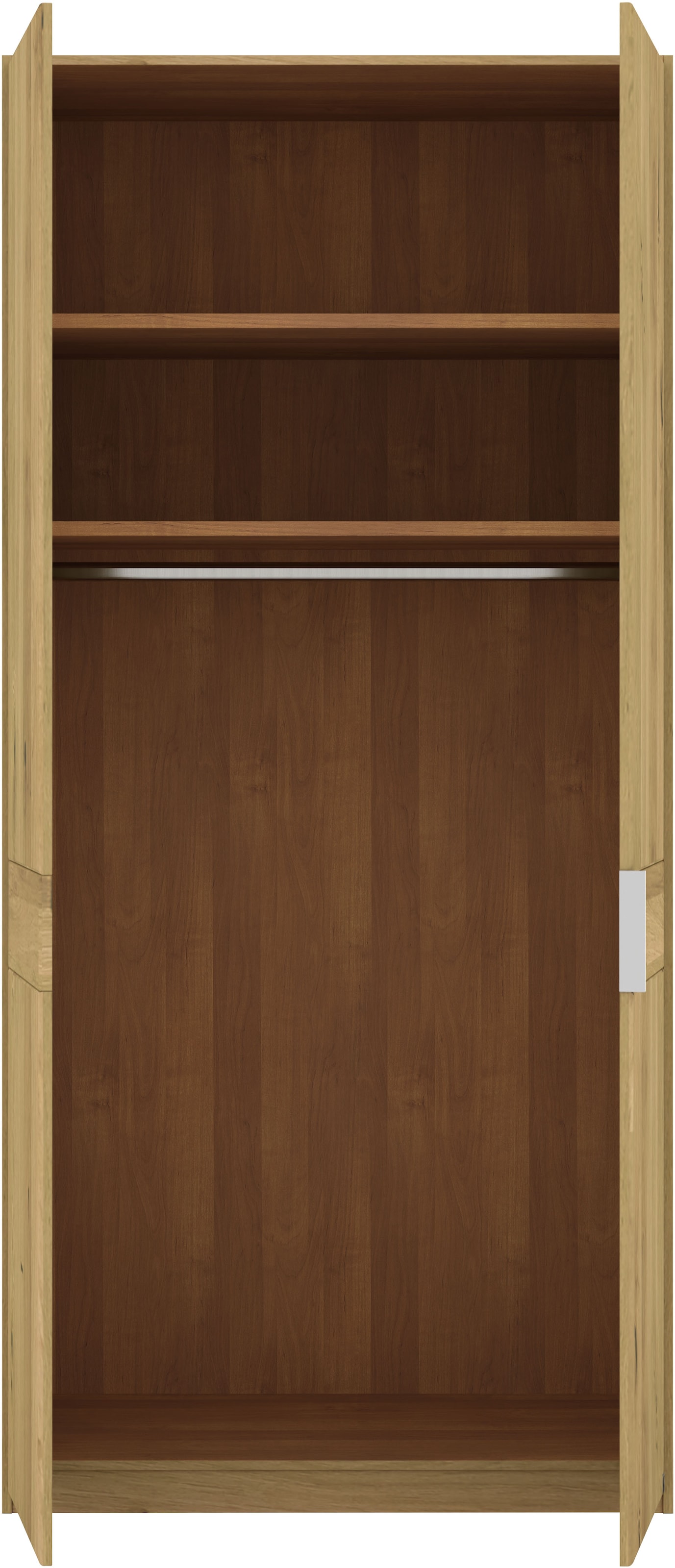 Musterring Drehtürenschrank »Savona, Kleiderschrank, Schrank, Garderobe, teilmassiv Eiche« mit Türdämpfern, in 5 Breiten & 2 Höhen, extra Böden, MADE IN GERMANY,  Türen in Bianco-Eiche massiv, mit Querriegel, verschiedene Größen