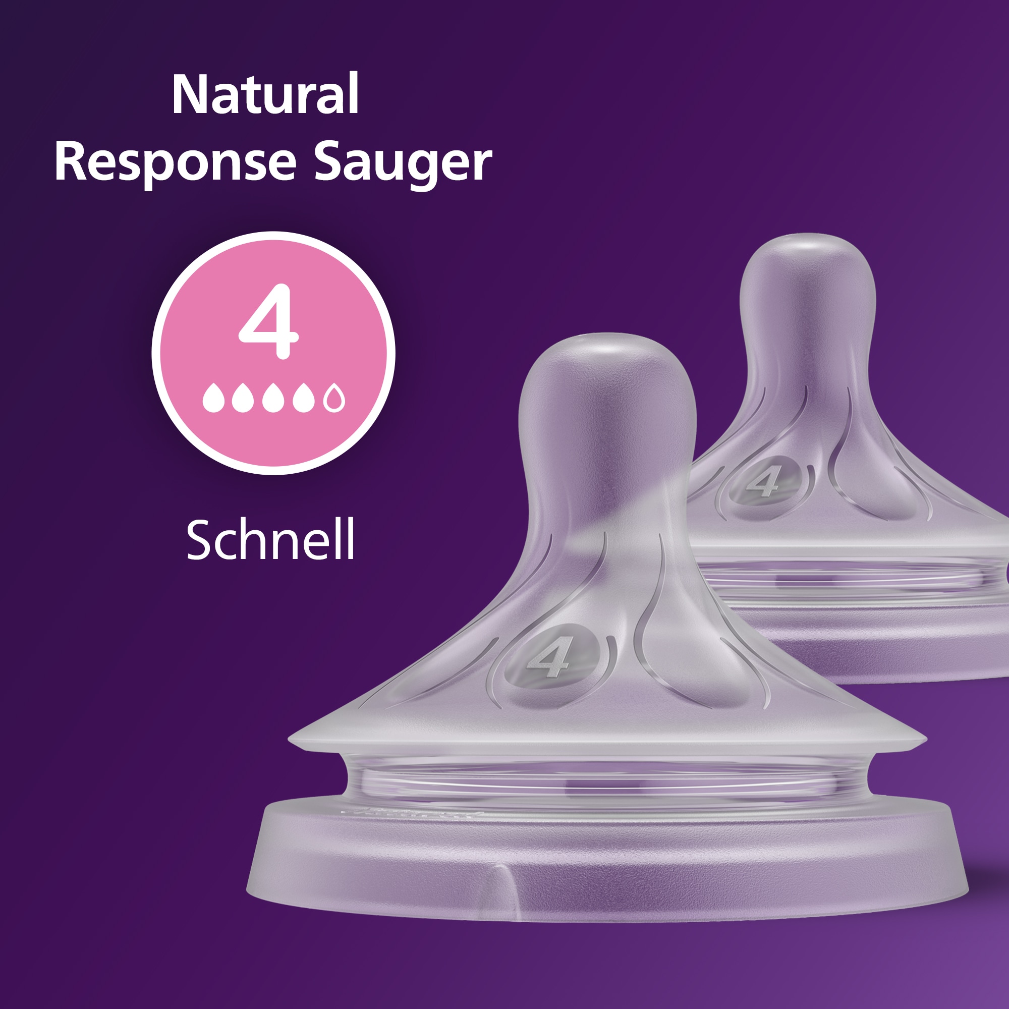 Philips AVENT Flaschensauger »Natural Response SCY964/02«, 2 Stück mit Anti-colic-Ventil, ab dem 3. Monat