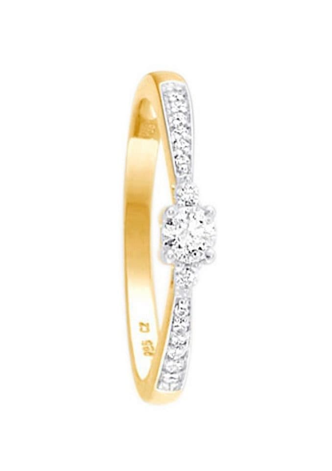 Diamantring »Schmuck Geschenk Gold 585 Damenring Goldring Diamant«, mit Brillanten