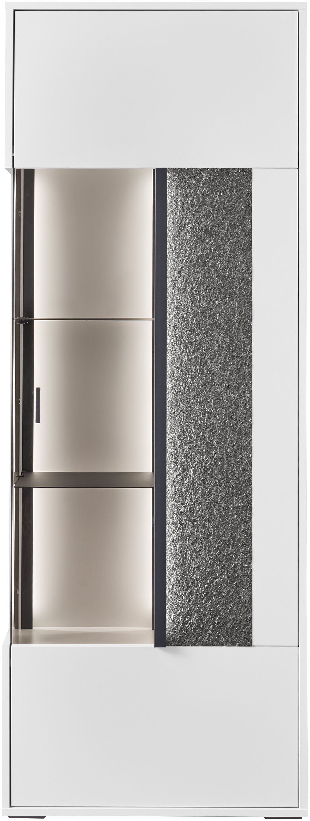 set one by Musterring Vitrine »Deltona« mit Sandsteinelement, inkl. Beleuchtung, zwei Farben, B64 x H170 cm