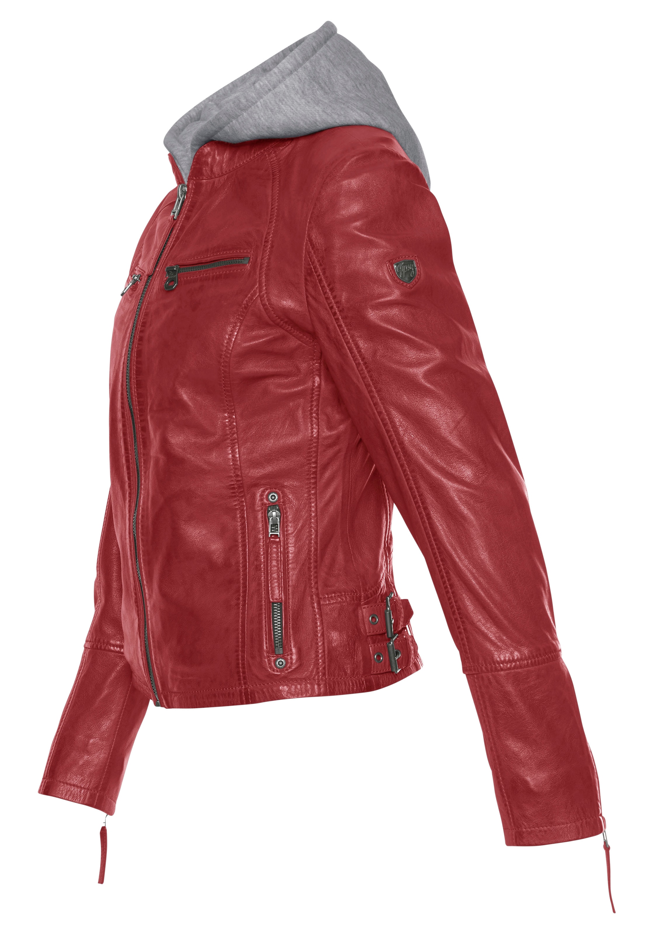 Gipsy Lederjacke »NOLA«, mit Kapuze, Two-in-One Style - mit abnehmbarer Jersey-Kapuze