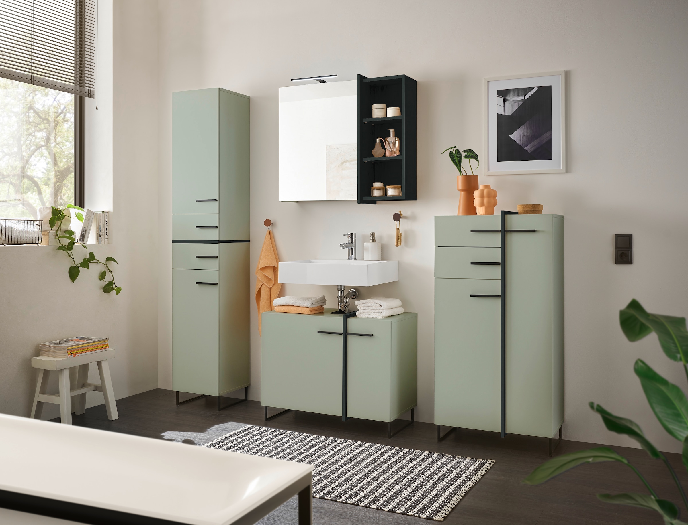 BASIC by Balculina Hochschrank »Palermo« 1 Stk. tlg. Breite 35cm, Softclose, Metallfüße