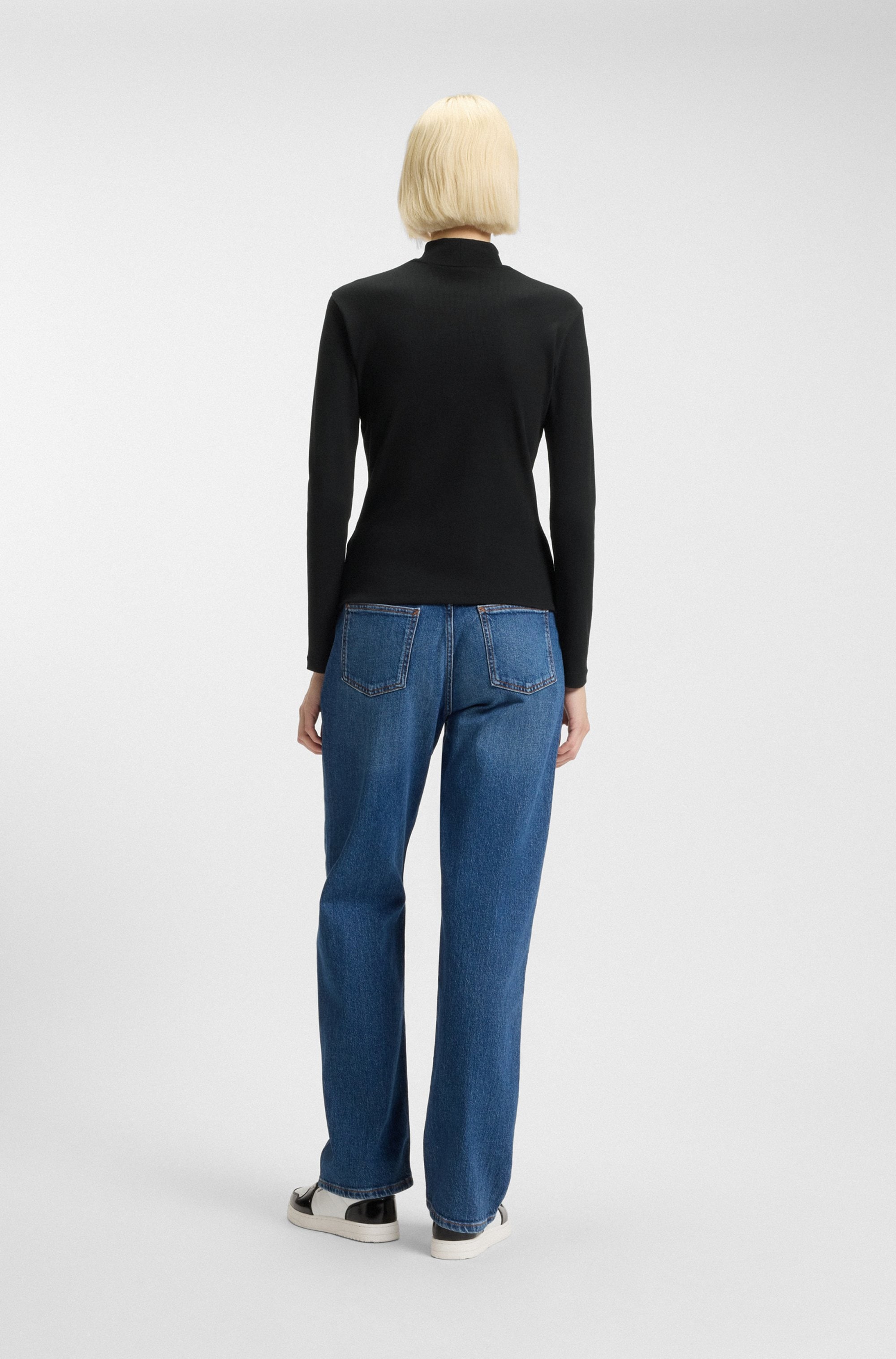 HUGO Blue Longsleeve »Easy Longsleeve_B«, mit Stehkragen