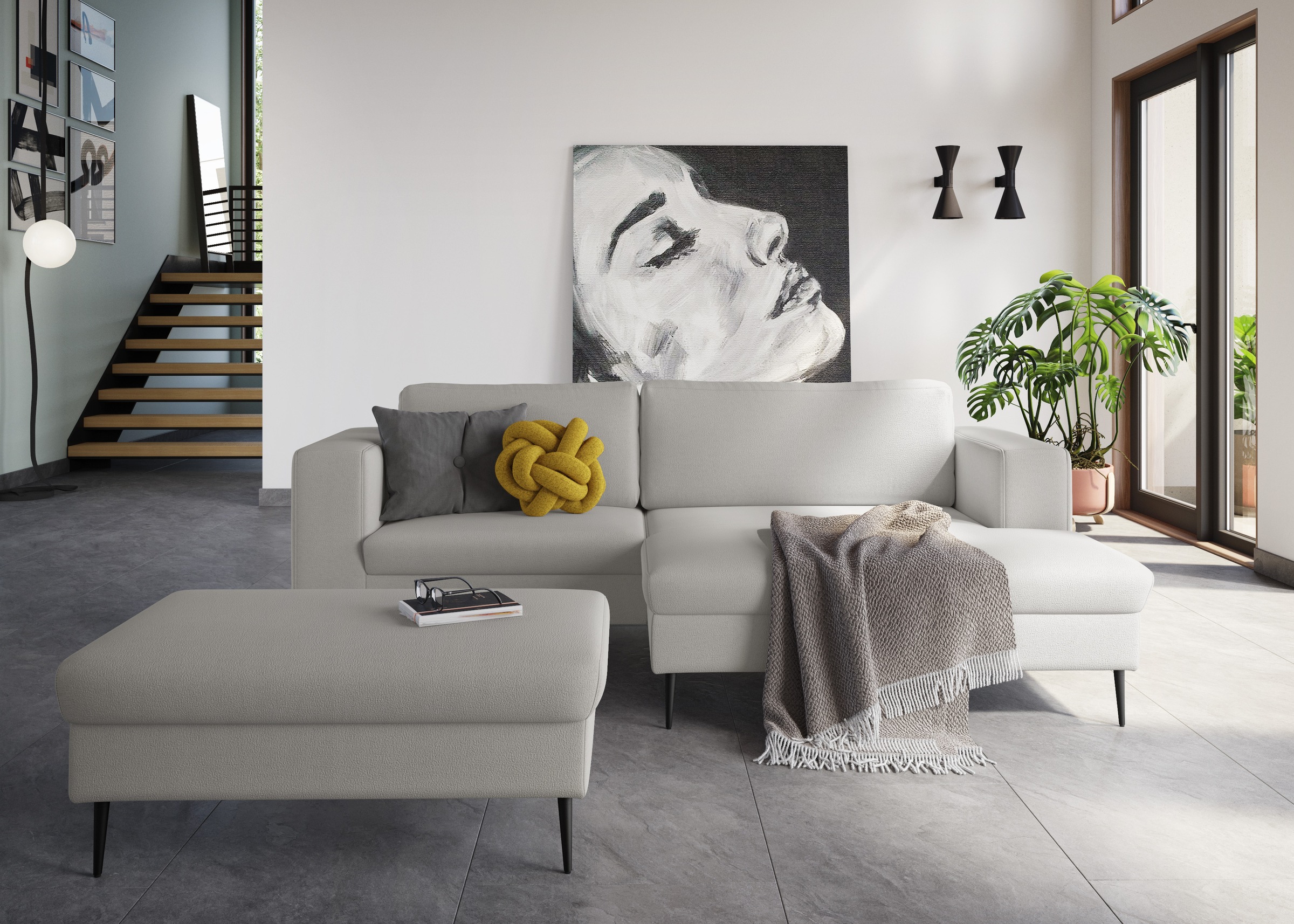DOMO collection Sitzhocker »Modica«, passend zur Serie, auch in Cord