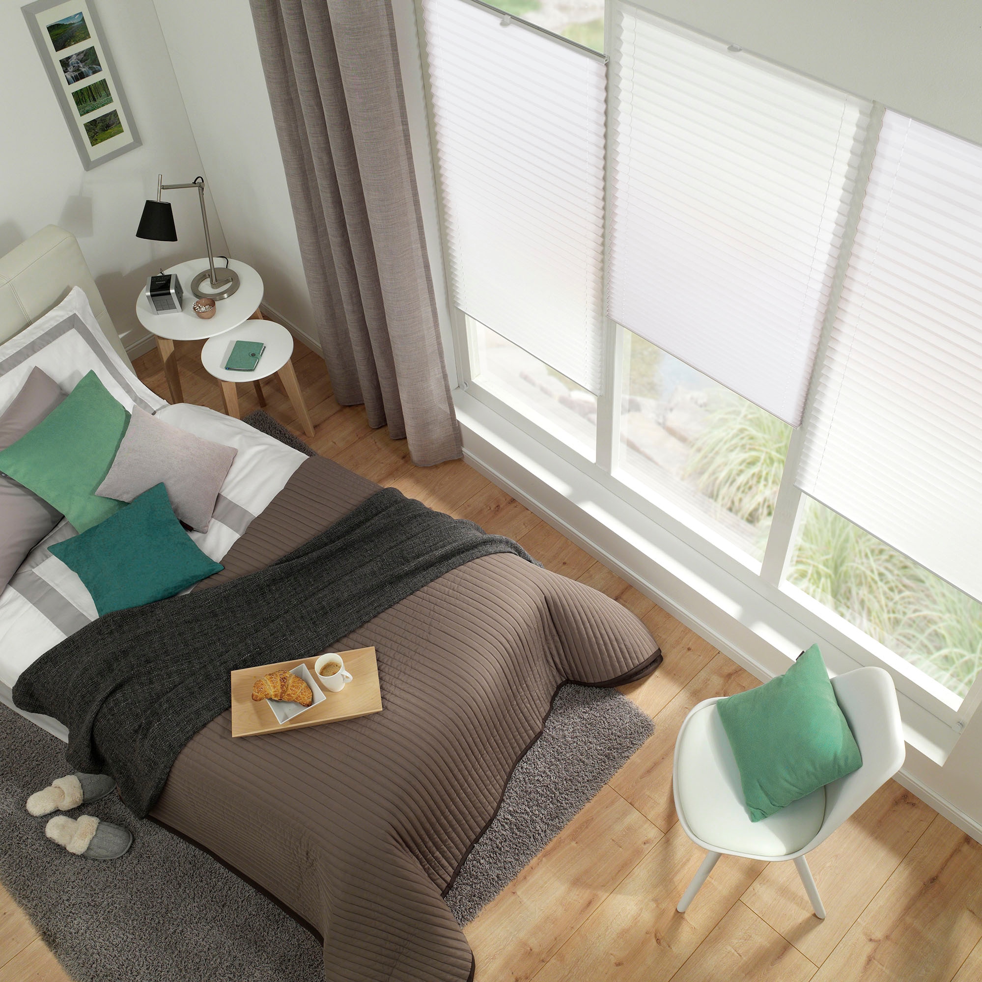 GARDINIA Plissee »EASYFIX  mit 2 Bedienschienen« Lichtschutz ohne Bohren verspannt in der Breite kürzbar