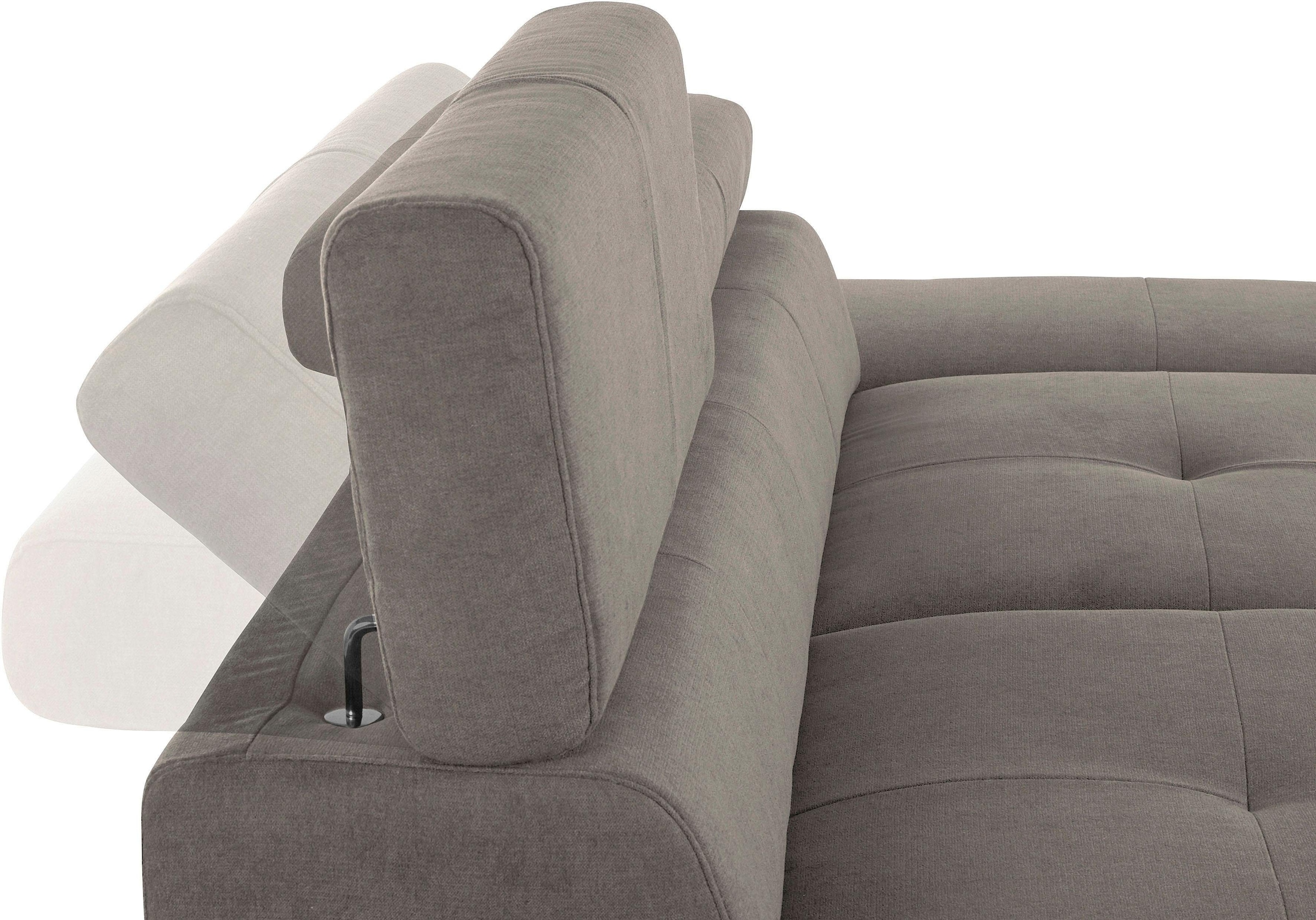 COTTA Polstergarnitur »Enterprise«, (Set), Set bestehend aus 2,5-Sitzer mit Arm- & Kopfteilverstellung & Hocker
