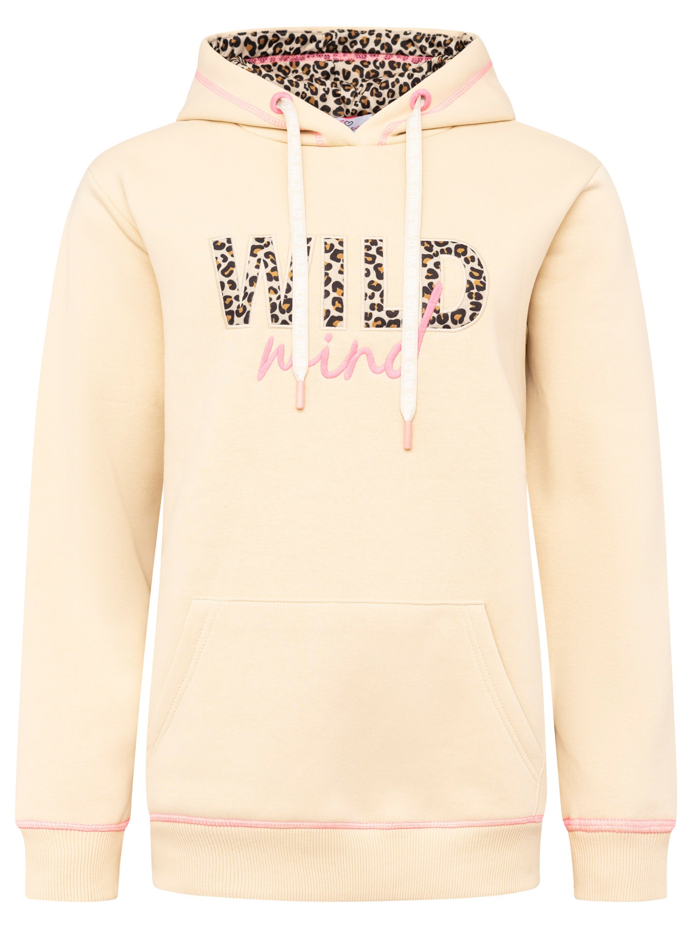 Zwillingsherz Hoodie »"Wild Mind"«, Stickerei, bedruckte Kordel, Kängurutasche, Rippbündchen