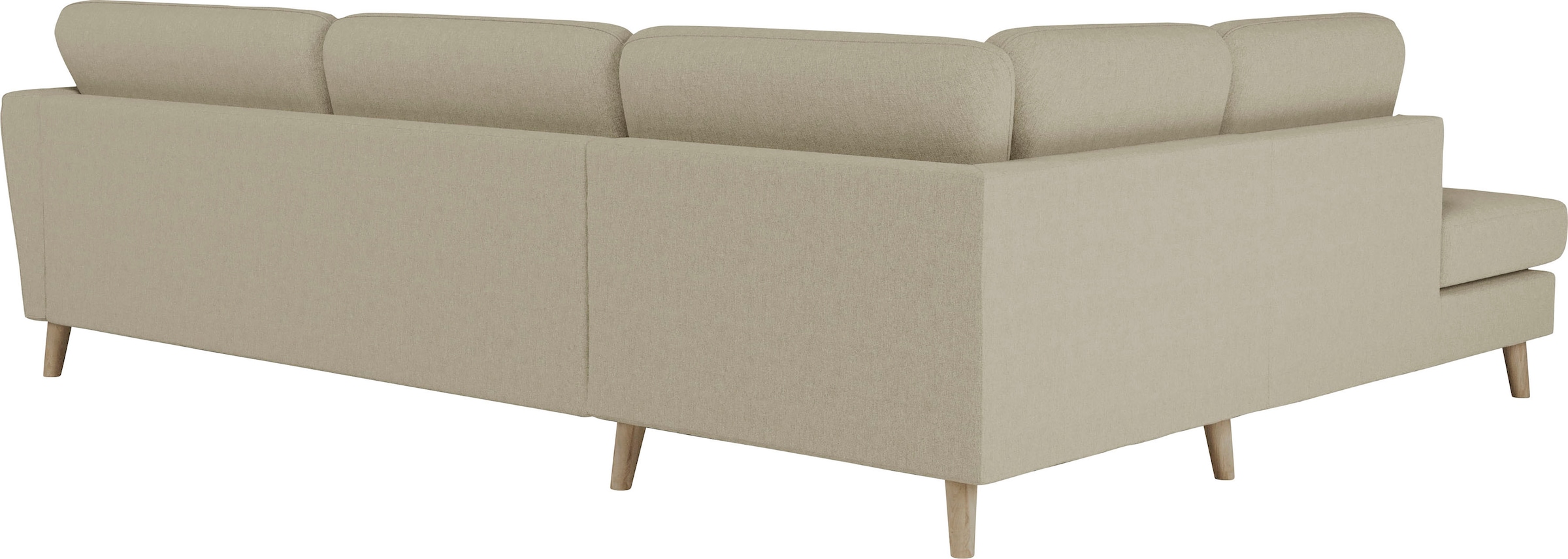Home affaire Ecksofa »MARSEILLE 278/202 cm, L-Form, Ottom. rechts/links«, Massivholzbeine aus Eiche, in verschieden Bezügen und Farbvarianten