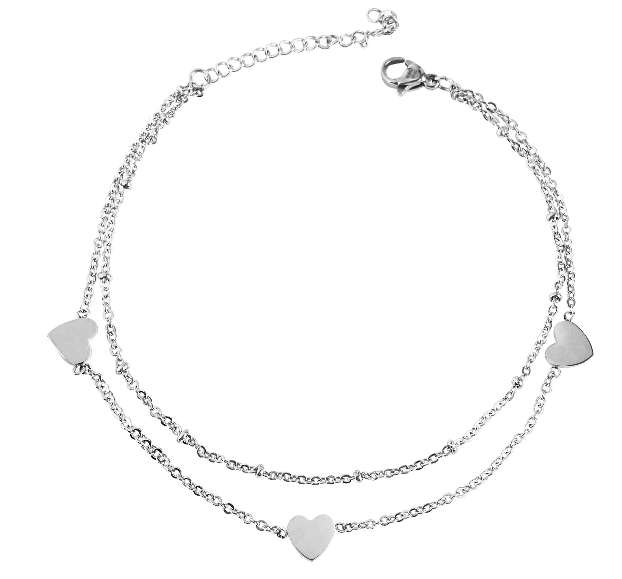 Adelia´s Armband »Damen Armband ¿ Herz aus Edelstahl 24 cm«