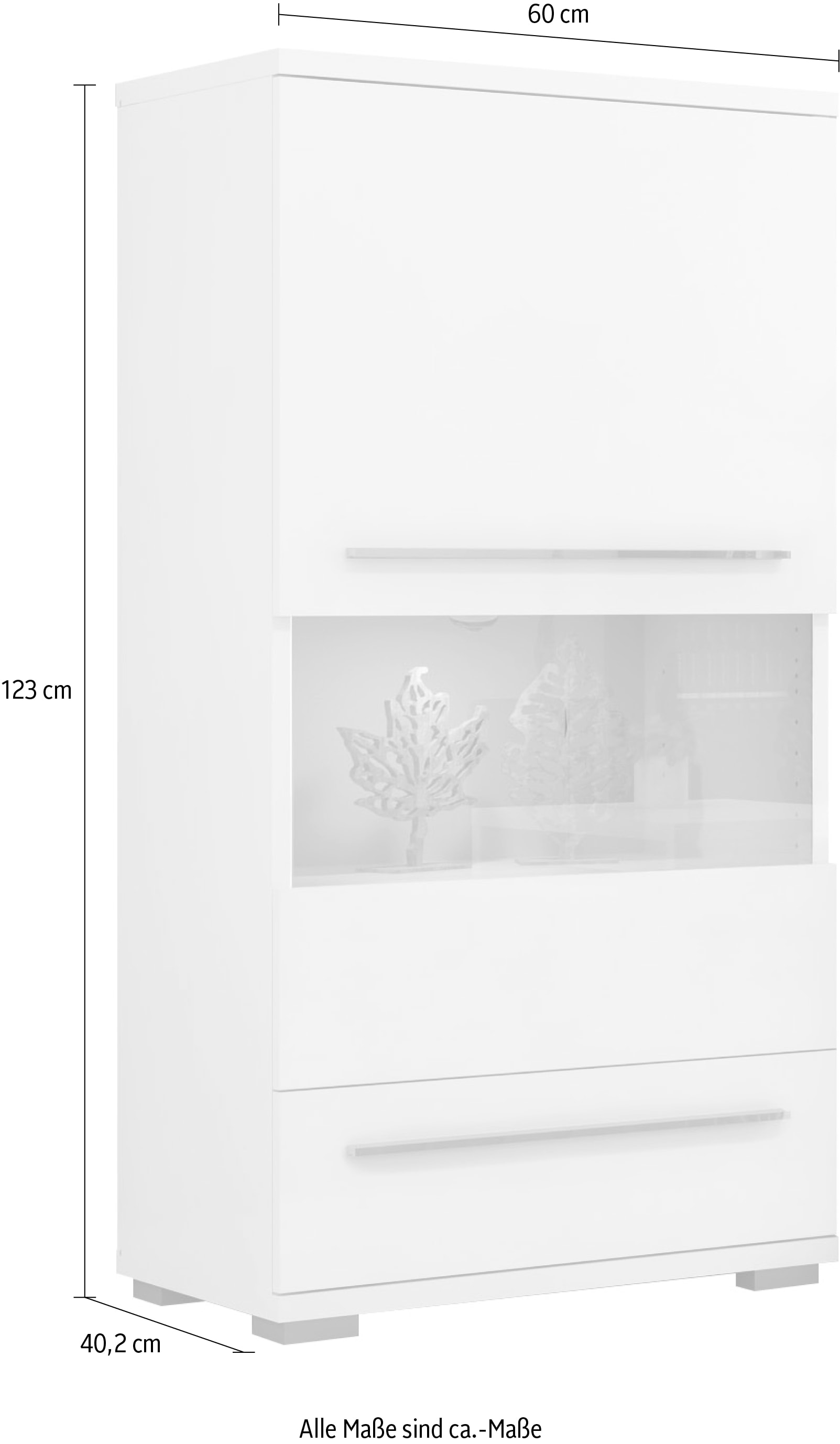 Places of Style Vitrine lackiert, Raten Soft-Close kaufen »Piano«, auf Funktion UV
