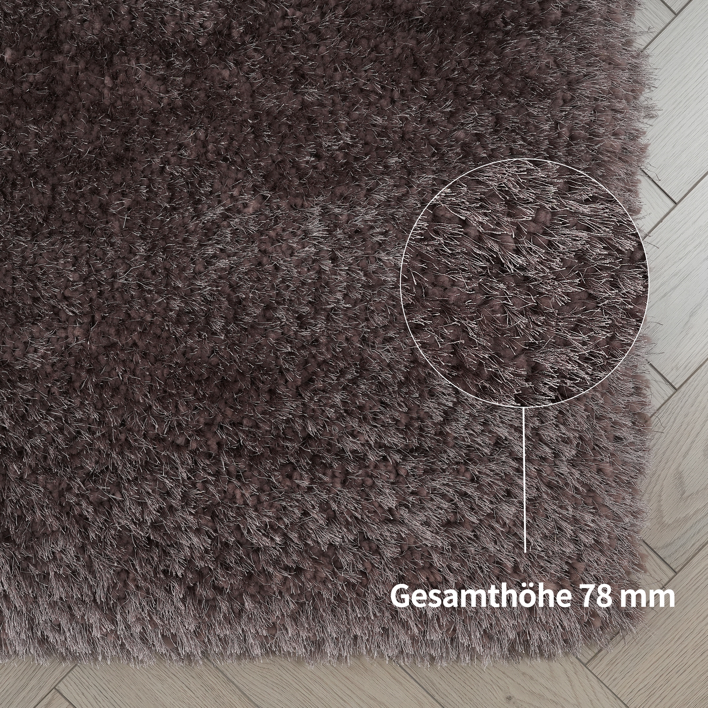 Guido Maria Kretschmer Home&Living Hochflor-Teppich »Micro exclusiv Teppich, sehr hoher Flor, weich durch Mikrofaser«, rechteckig, 78 mm Höhe, sehr weich, flauschig, uni, Wohnzimmer, Schlafzimmer, Kinderzimmer