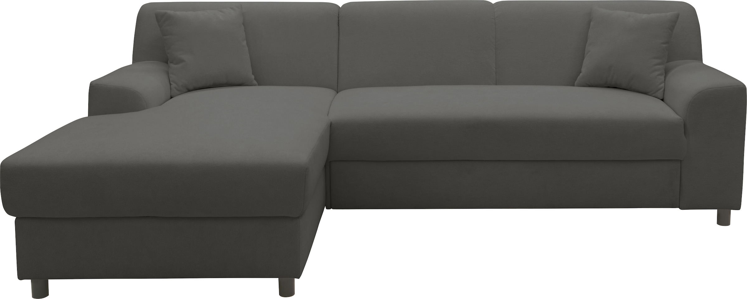 DOMO collection Ecksofa »Turah 2, Cord oder Luxus-Microfaser, mit Federkern, mit Bettfunktion« B/T: 241/146 cm, inkl. Zierkissen, Schlafsofa, Unser Dauertiefpreis