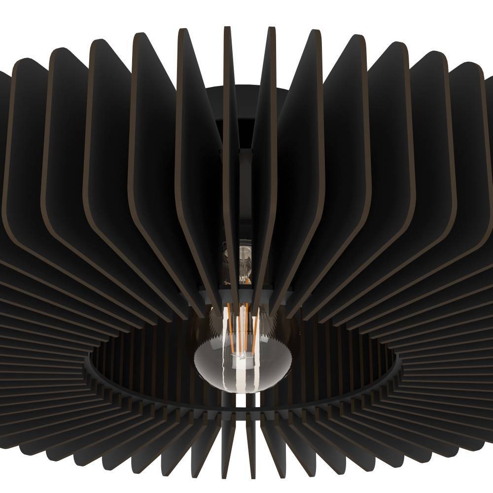 EGLO Deckenleuchte »PALOMBAIA«, 1 flammig, Leuchtmittel E27 | ohne Leuchtmittel, Deckenlampe, Wohnzimmerlampe aus Holz in Schwarz, E27 Fassung, Ø 50 cm