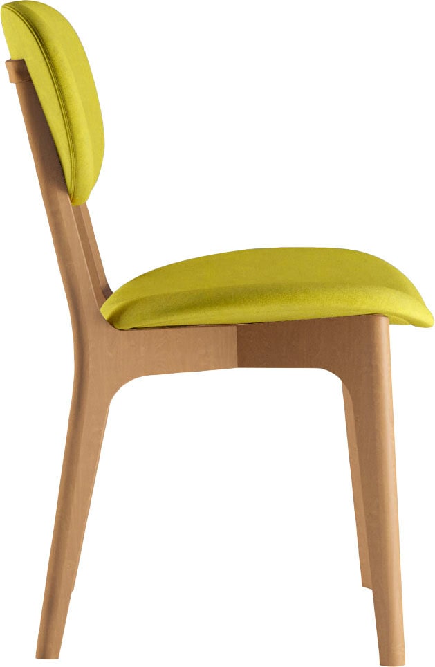 INOSIGN Stuhl »COZY Made in Italy«, (Set), 2 St., Microfaser, Gestell in Buche, Kirsch- oder Nussbaum, Massivholz, Design Stuhl