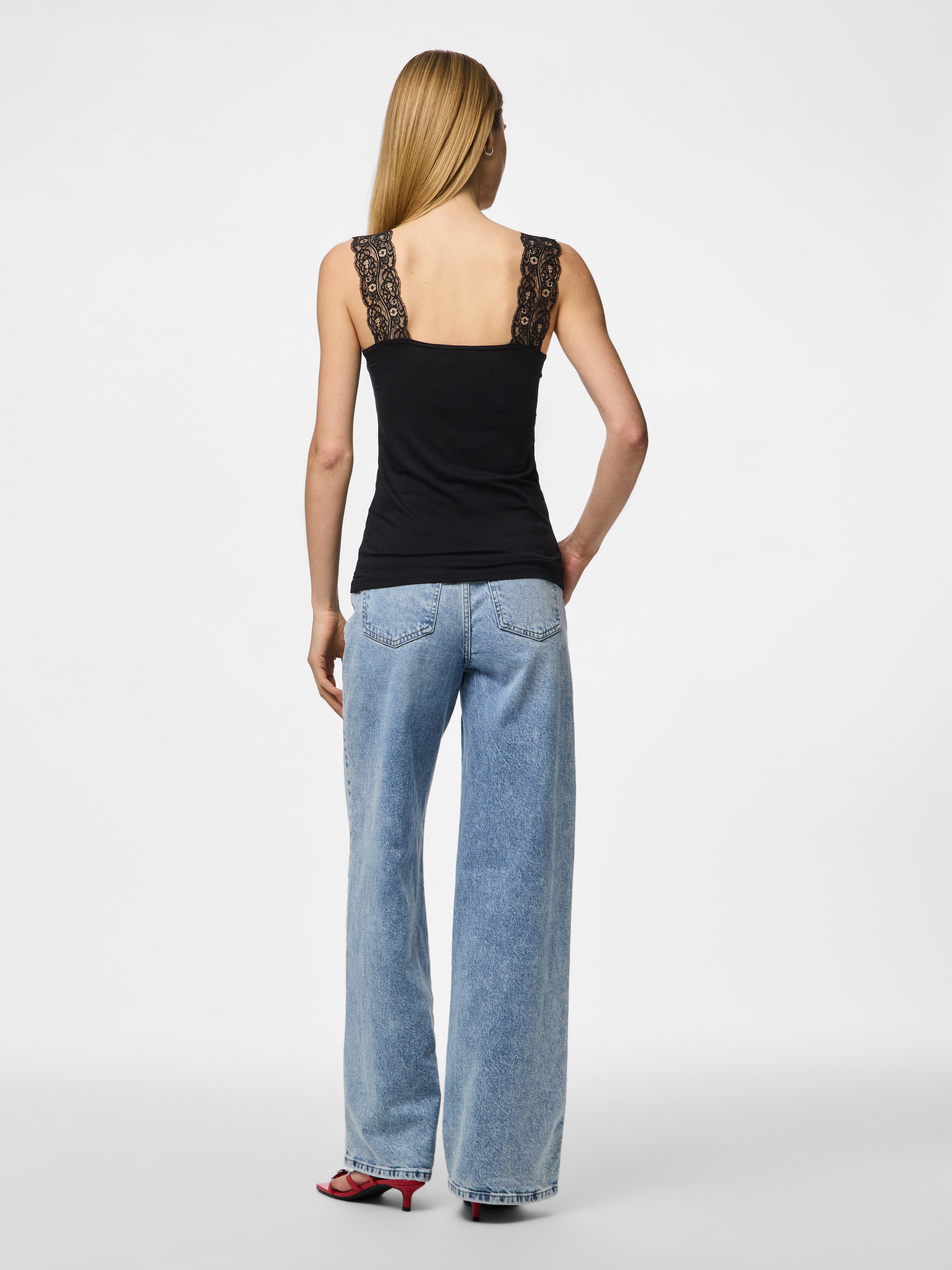 pieces Spitzentop »PCBARBERA« Viskosemischung