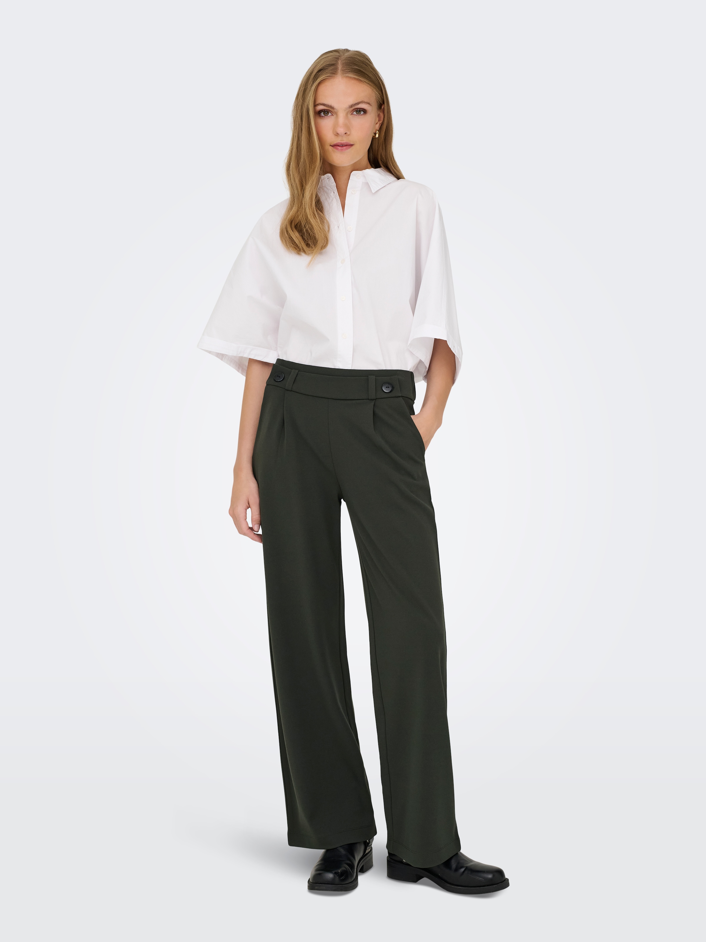 JDY Jerseyhose »JDYGEGGO NEW LONG PANT JRS NOOS«  mit dekorativem Riegel vorne am Bund