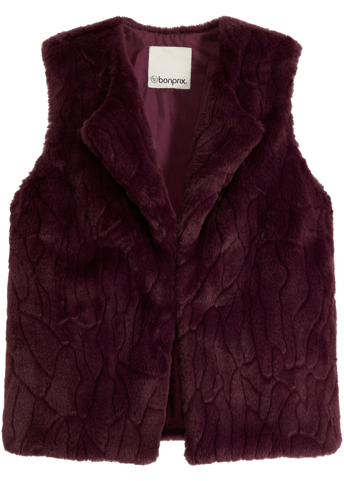 bonprix Fellimitatweste mit gerader Passform, aus Polyester