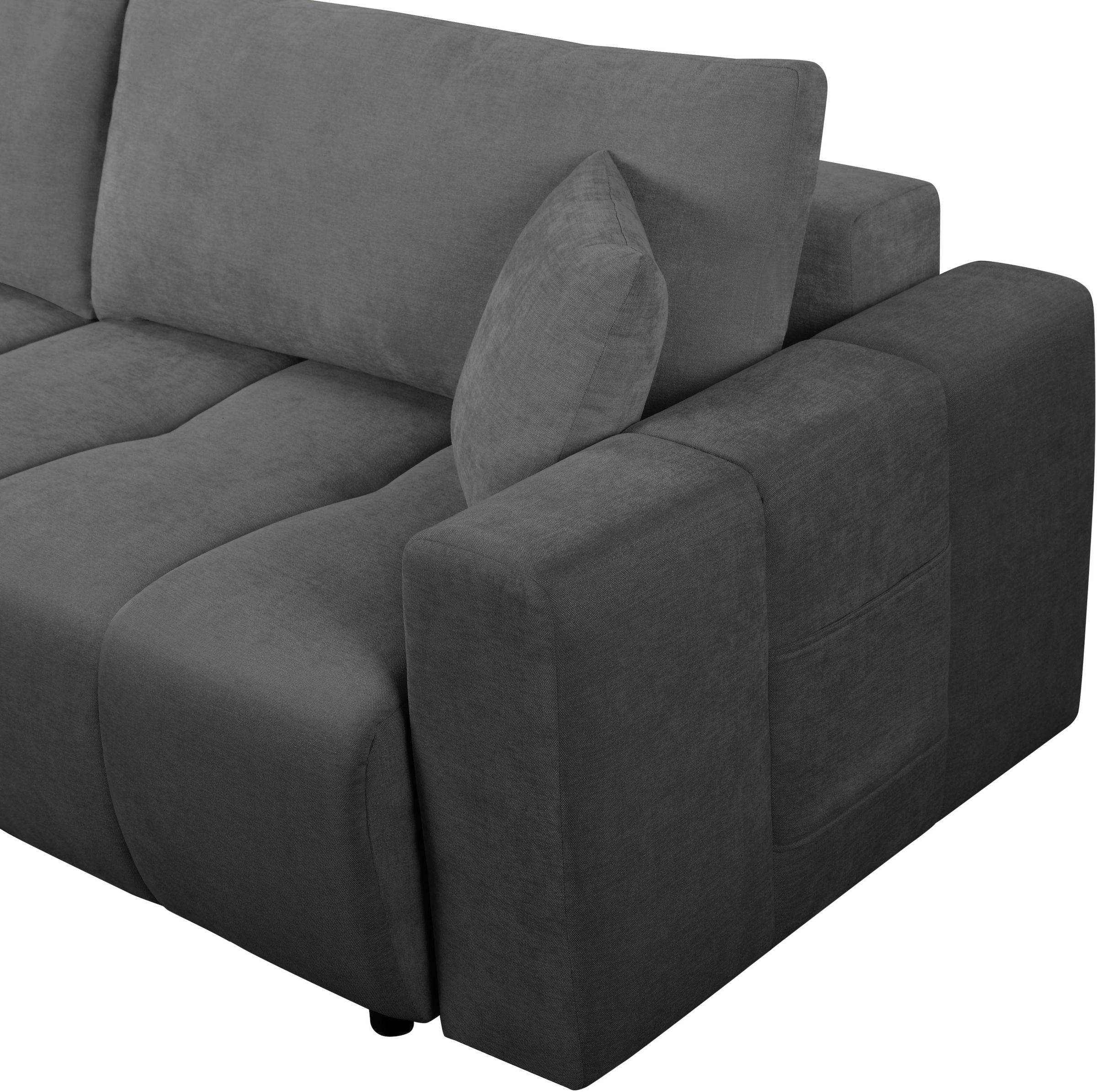 OTTO home Sofa »YLVAA  3-Sitzer, 239 cm - OTTO. Verlässliche Qualität.« Schlaffunktion (132/198), Bettkasten, Feinstruktur-Bezug