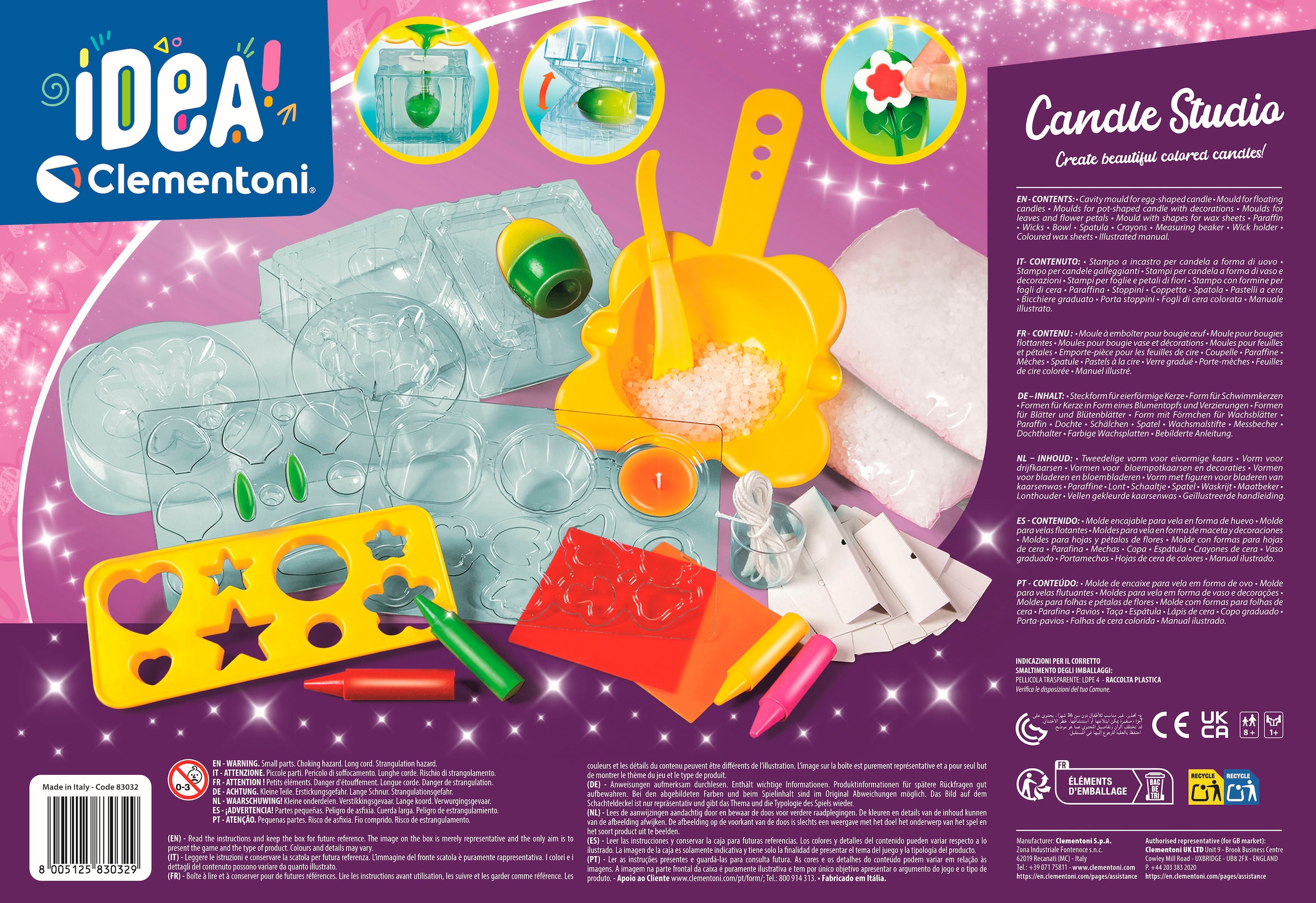 Clementoni® Kreativset »Idea, Mein Kerzen-Atelier und Nachfüllpack« Made in Europe