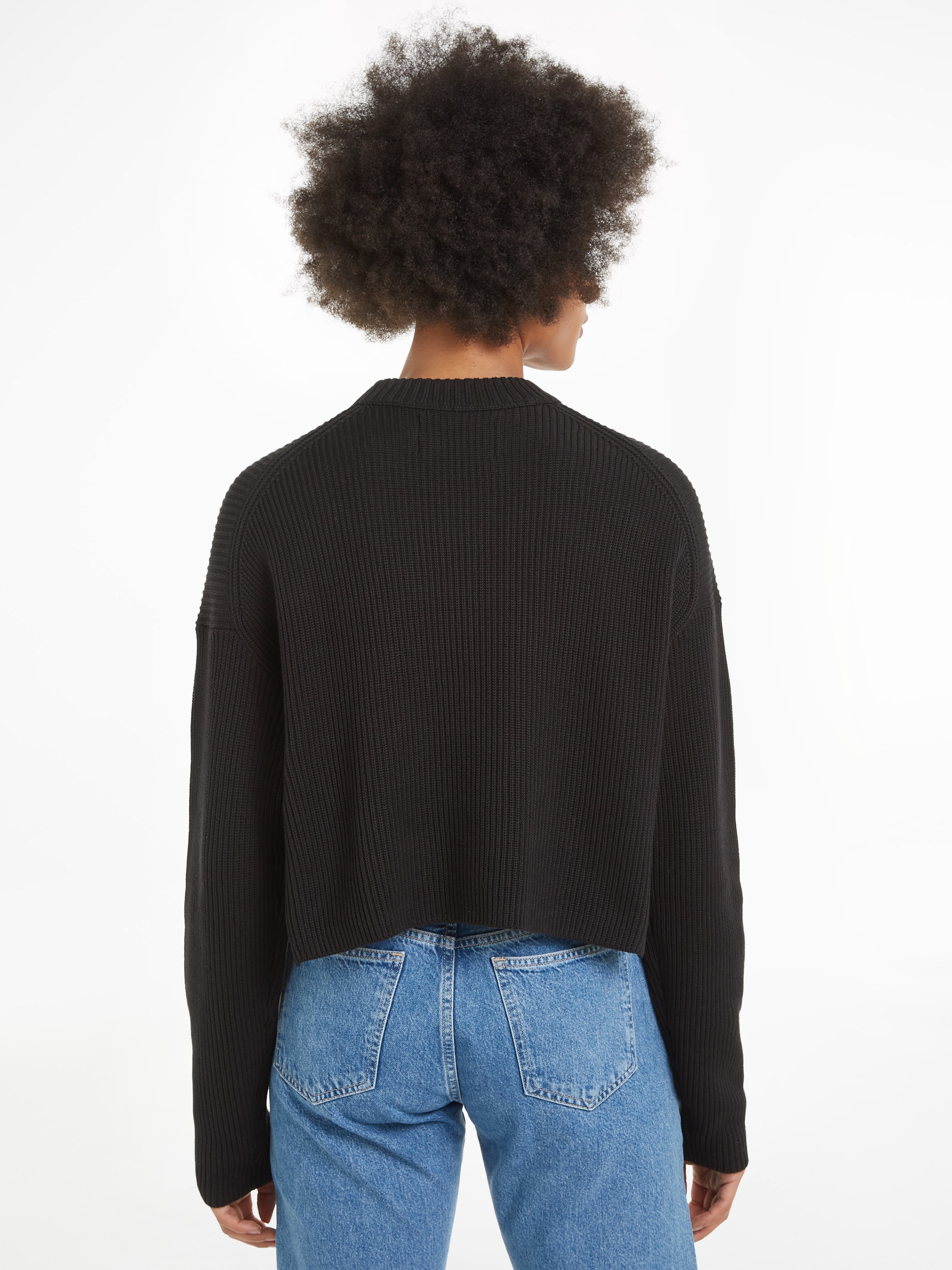Calvin Klein Jeans Stehkragenpullover »LOGO INTARSIA REGULAR SWEATER«, mit Logostickerei