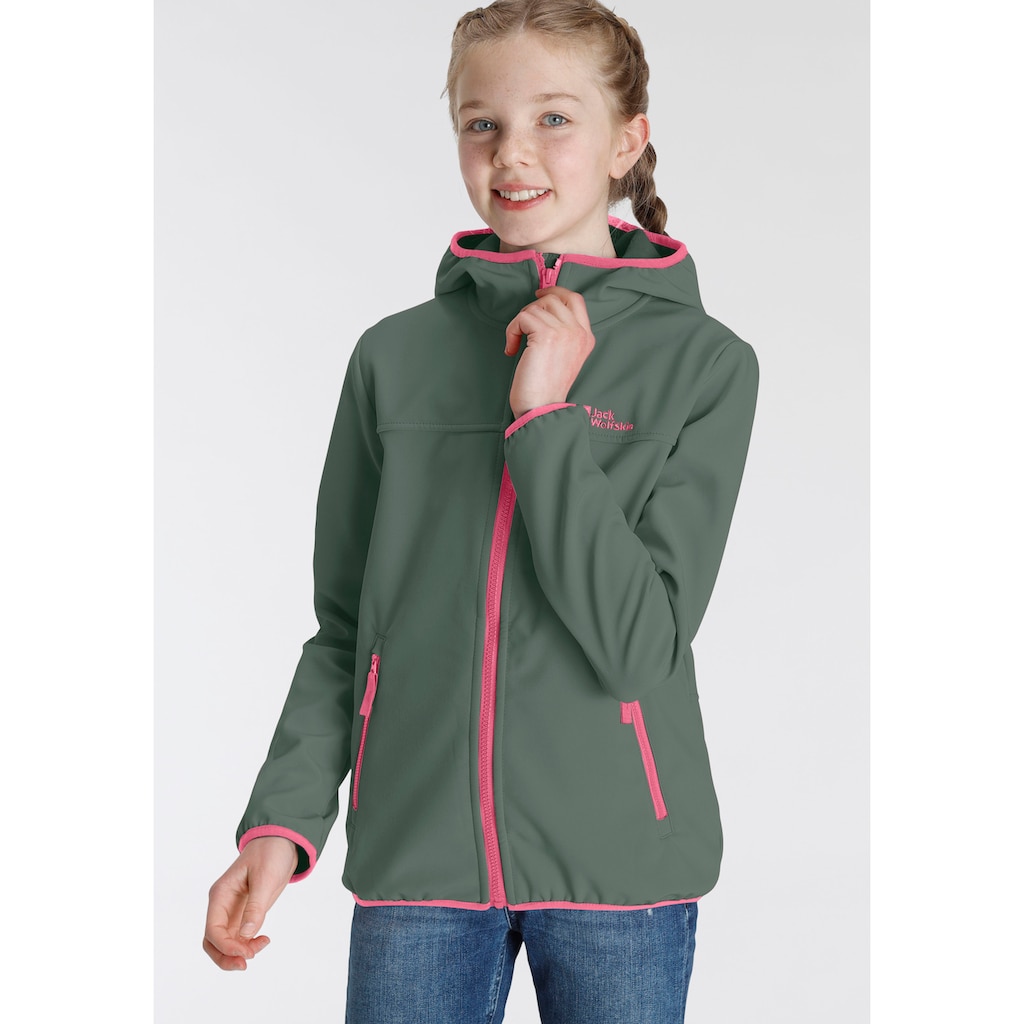 Jack Wolfskin Softshelljacke »FOURWINDS JACKET KIDS«, mit Kapuze