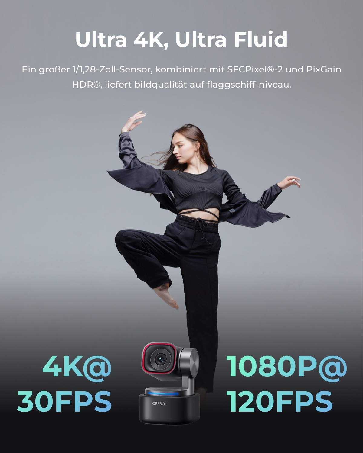 OBSBOT Webcam »OBSBOT TINY 3« 4K Ultra HD