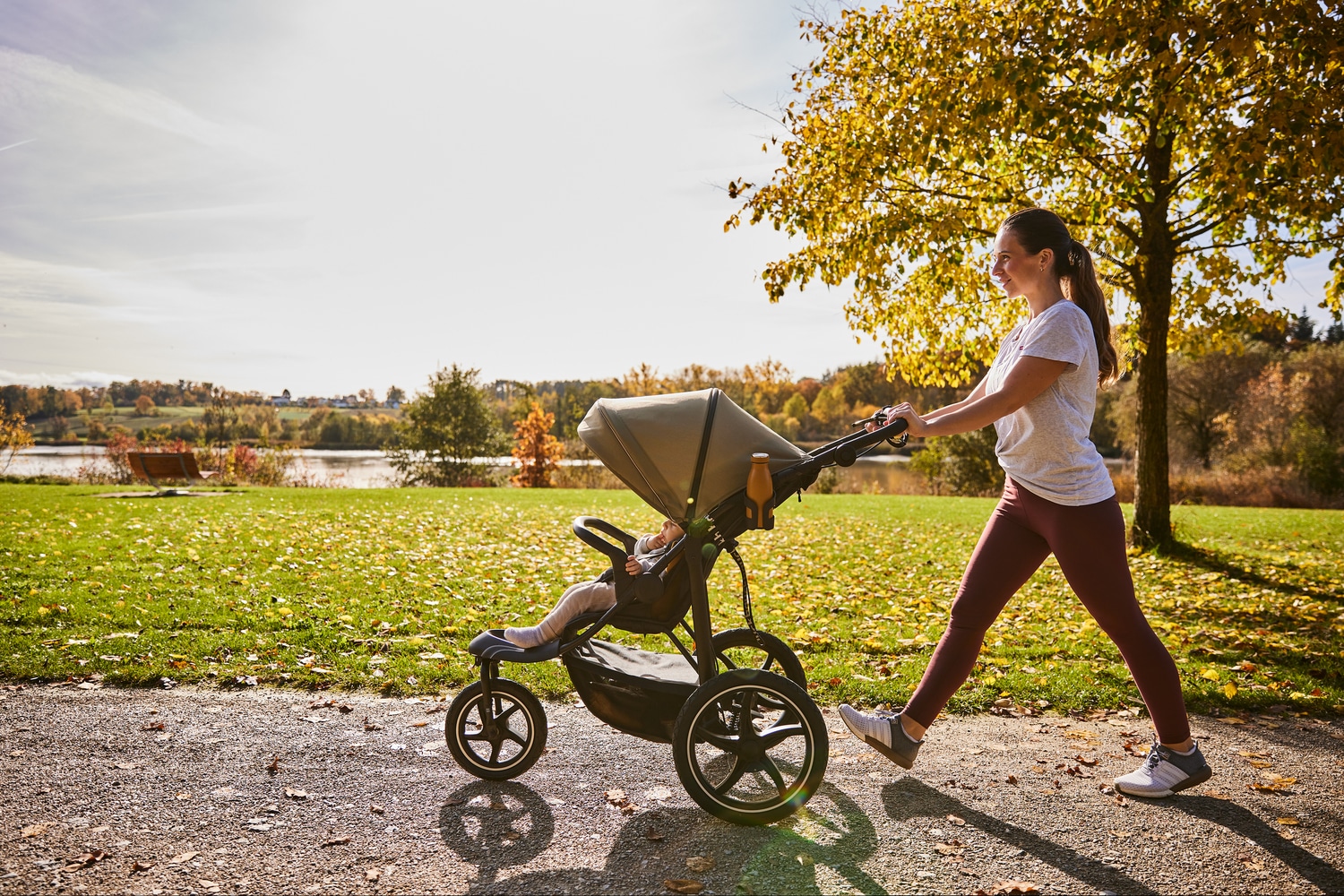 Hauck Dreirad-Kinderwagen »Runner 3, Jungle Green«, 22 kg, mit XXL-Lufträdern u. Handbremse; bis 22 kg belastbar