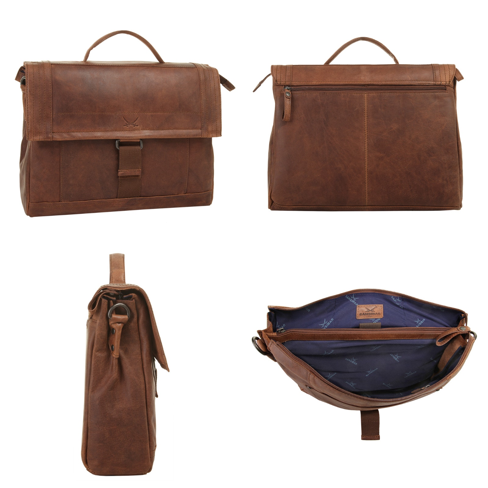 Sansibar Messenger Bag, echt Leder