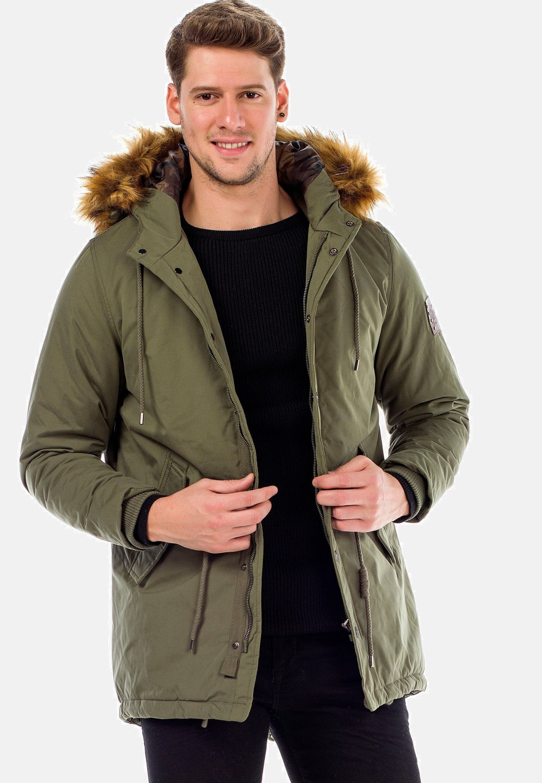 Cipo & Baxx Winterjacke »Cipo & Baxx Jacke« mit Kapuze mit Kordelzug zur Taillierung, CM150