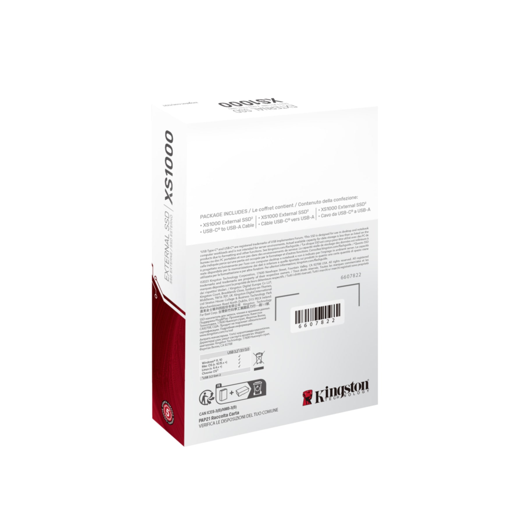 Kingston externe SSD »2TB XS1000 External USB 3.2 Gen 2 Portable Solid State Drive«