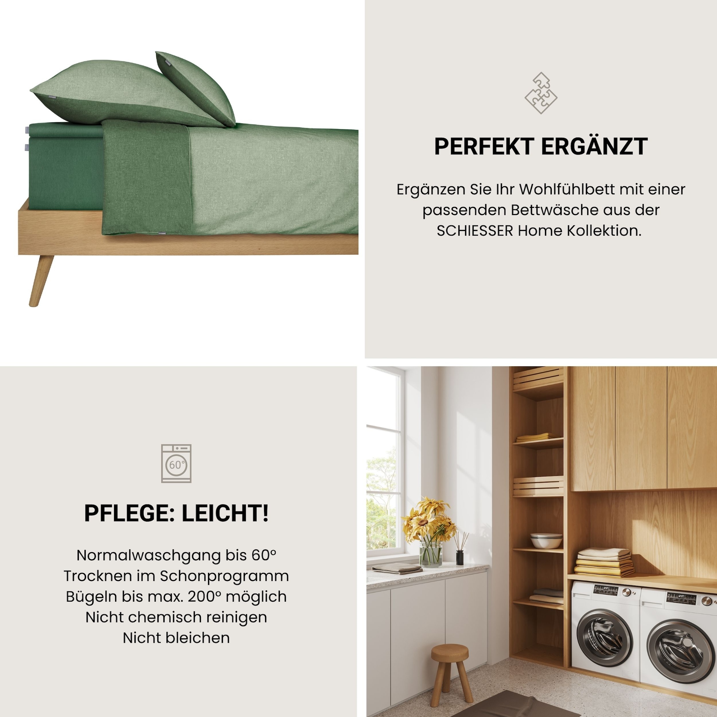 Schiesser Spannbettlaken »Flexi aus 95% Baumwolle und 5% Elastahan in Premium-Qualität« für hohe Matratzen und Boxspringbetten geeignet, Made in Green