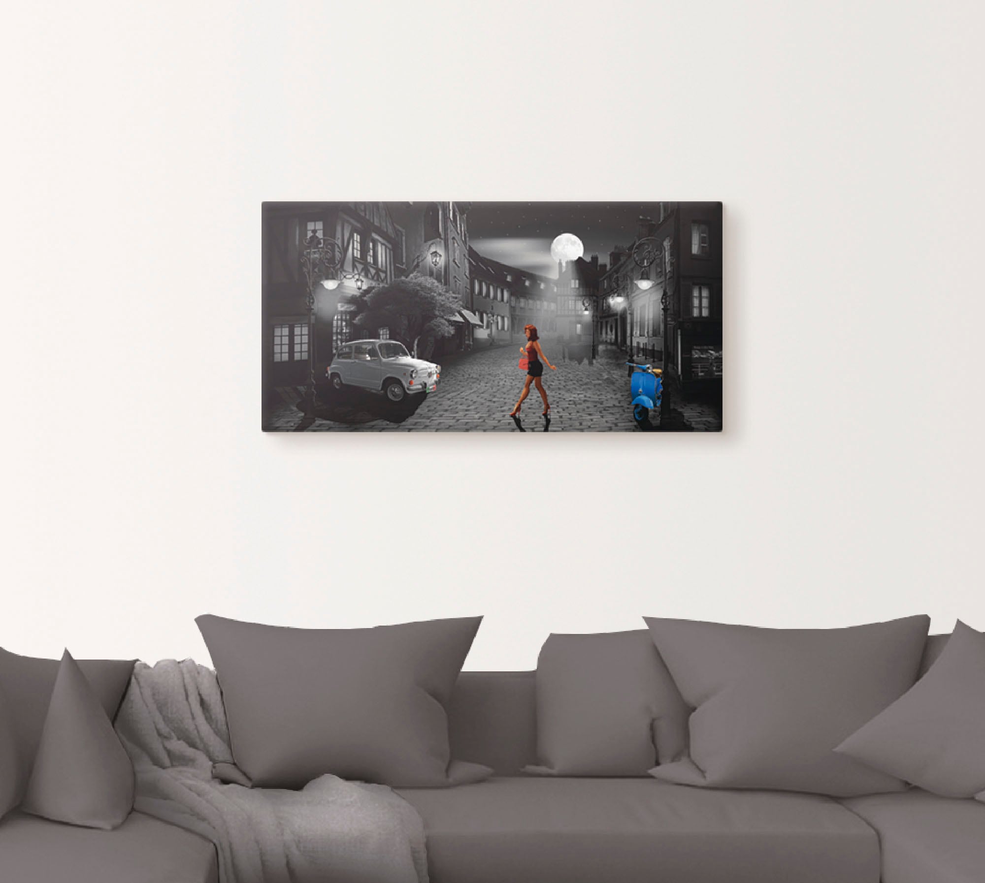 Artland Wandbild »Feierabend in bella Italia«, Frau, (1 St.), als Alubild, Outdoorbild, Leinwandbild, Poster, Wandaufkleber