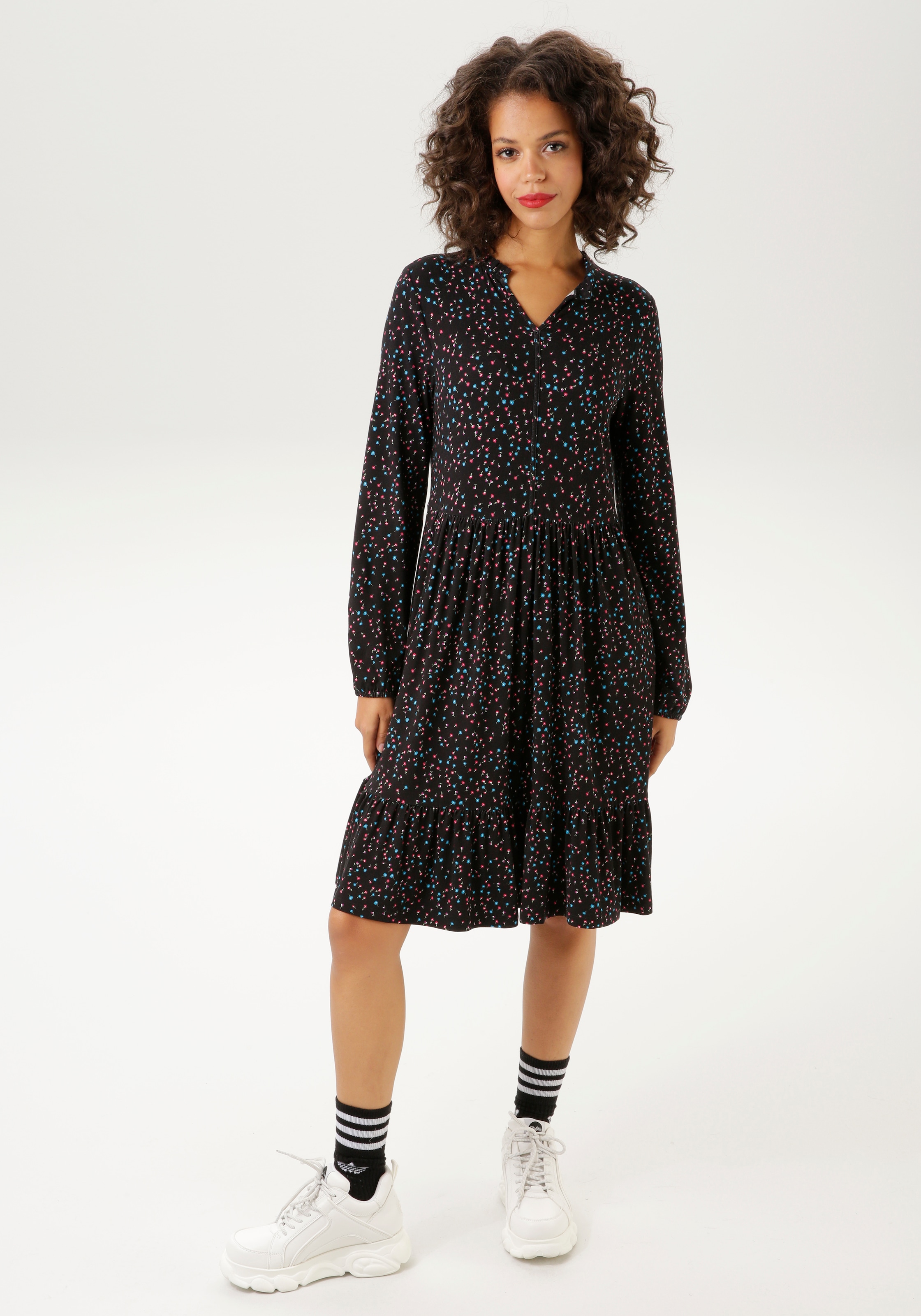 - bedruckt KOLLEKTION mit kaufen online Aniston NEUE Jerseykleid, | Blümchen kleinen CASUAL UNIVERSAL