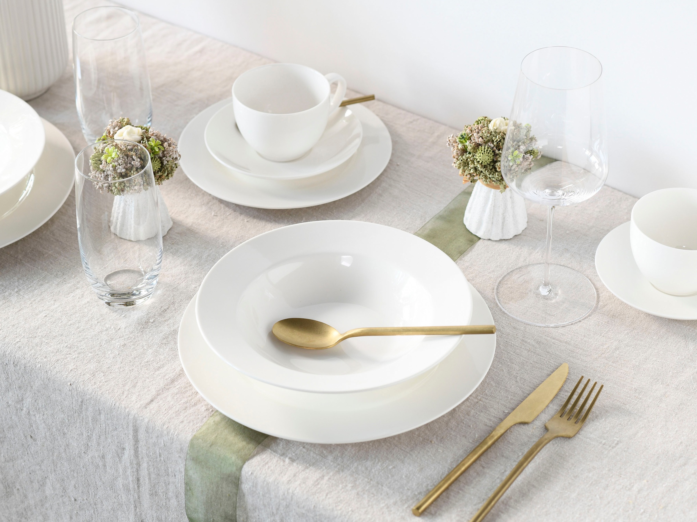 CreaTable Kombiservice »Fleur Royal«, (Set, 30 tlg.), extrem dünn, leicht, lichtdurchlässig