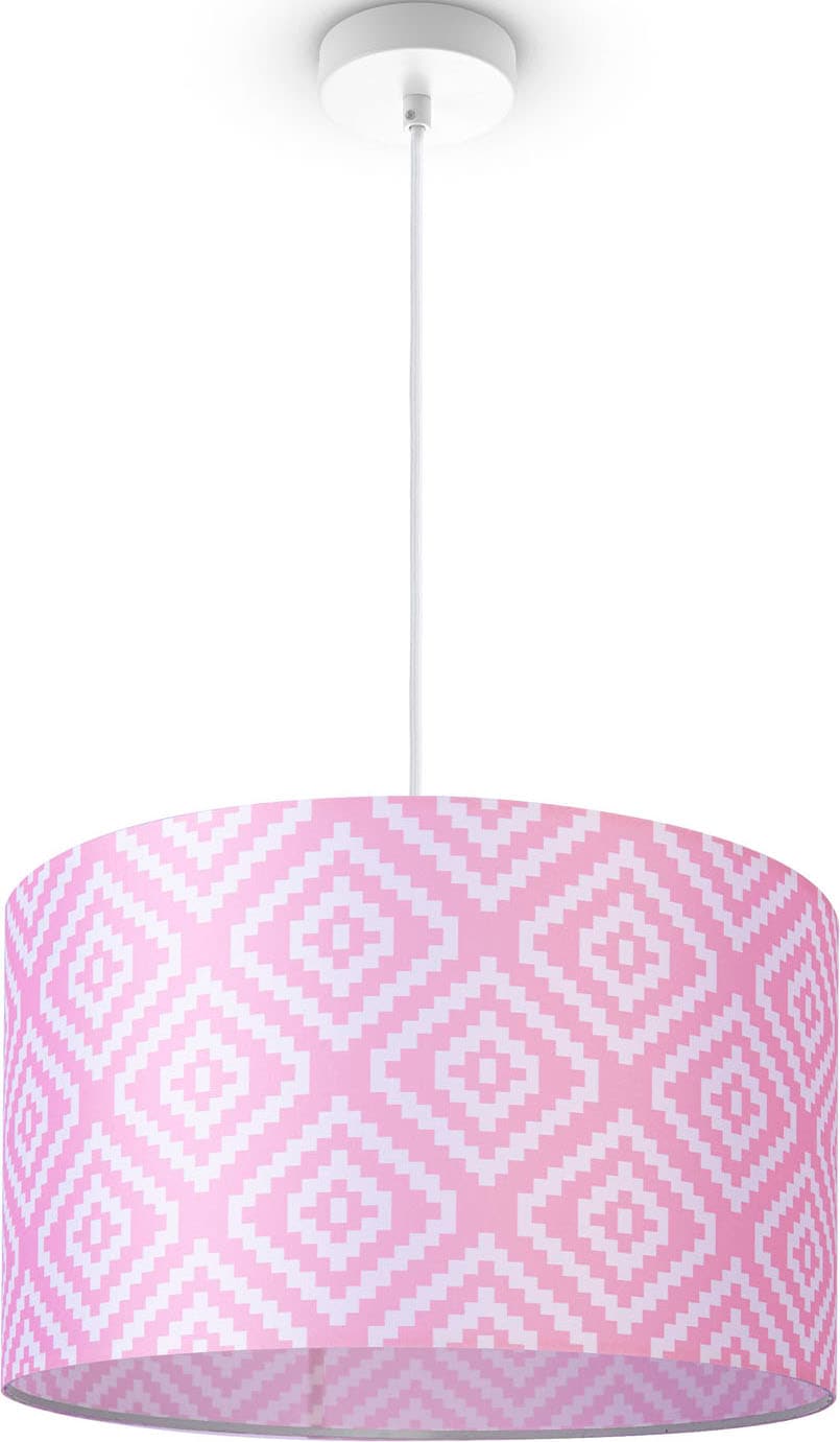 Paco Home Pendelleuchte »Hugo Stella« E27 Pendelleuchte Wohnzimmer Lampenschirm Stoff  Rund Retro Vintage Textil