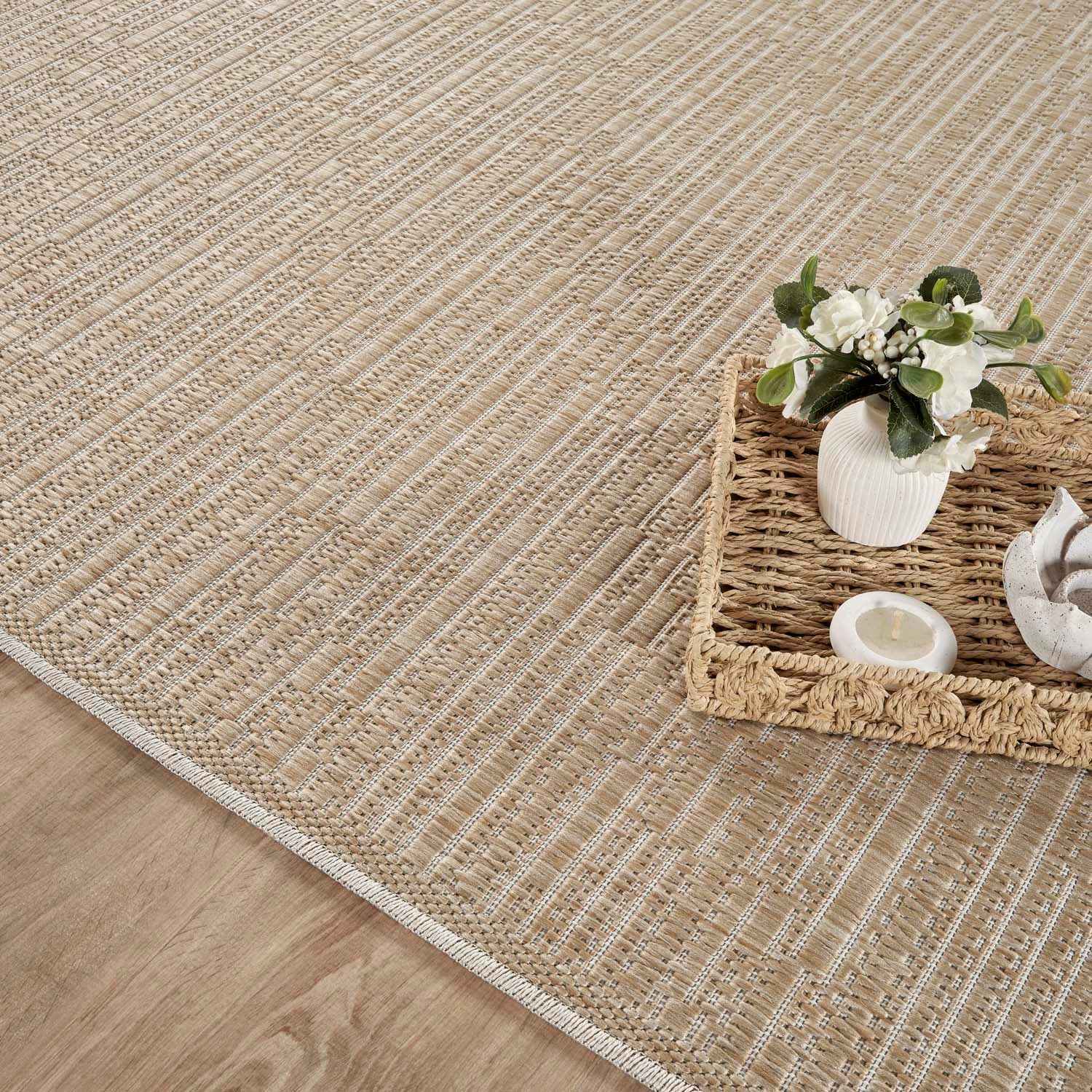 Carpet City Outdoorteppich »Flachgewebe in Sisal-Optik, Wetterfest & UV-beständig« rechteckig 0,5 mm Höhe Witterungsbeständig für Balkon, Terrasse, Garten