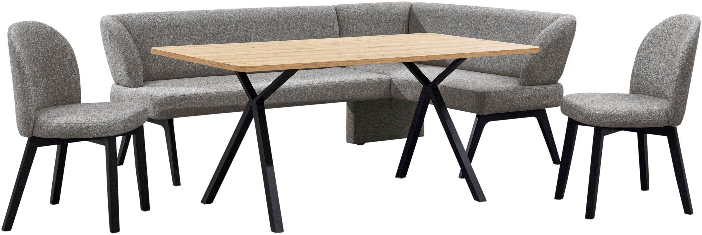 OTTO home, Eckbankgruppe »Aretha Essecke, Sitzgruppe, Eckbank, Küchenbank« Set, 4er, 4 Stk. tlg. Esszimmer Sitzgruppe, Tisch, Stühle und Bank 