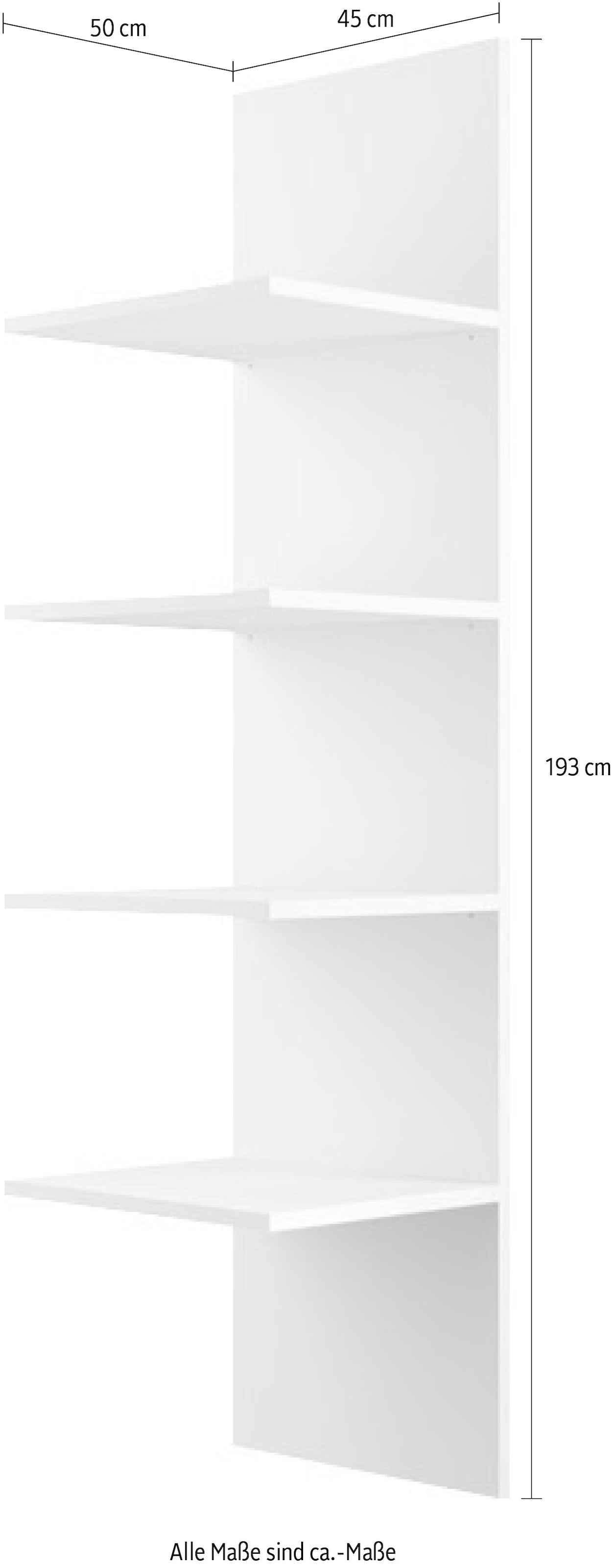 Home affaire Inneneinteilung »Malmo Weiß, Zubehör Schwebetürenschrank, Breite 45 cm, Höhe 193 cm,« mit 4 Einlegeböden B=43cm u. 1 Kleiderstange B=90cm