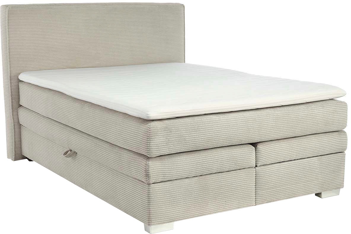 Jockenhöfer Gruppe Boxspringbett »Arabella, 2x 70er Boxen mit Stauraum«, Wende-Bonell-Federkern-Matratze (H2/H3), inkl. Topper