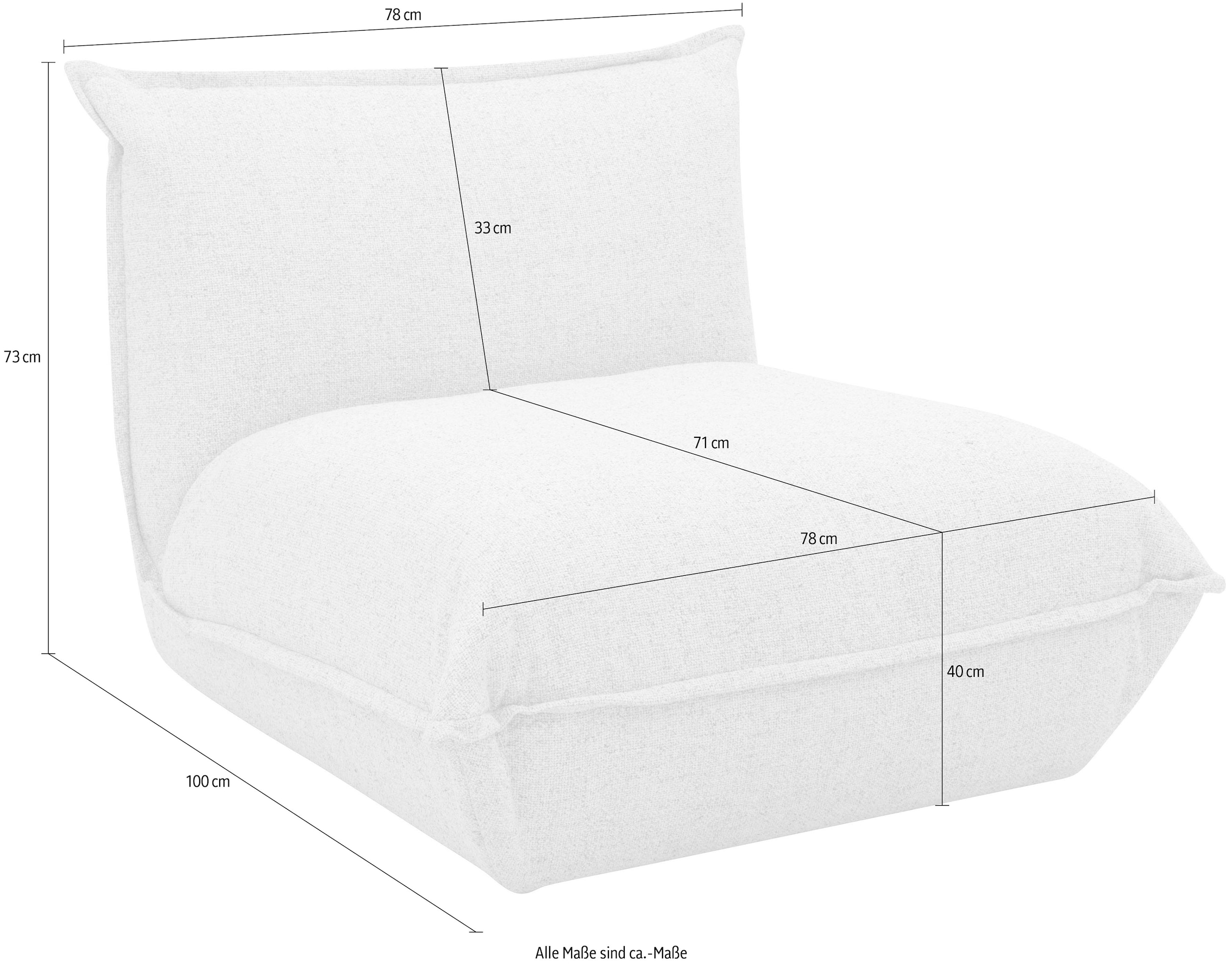 DOMO collection Sessel »Nantes Loungesessel, Wohlfühlsessel«, hochwertig gepolstert mit Federkern, Struktur weich, mango