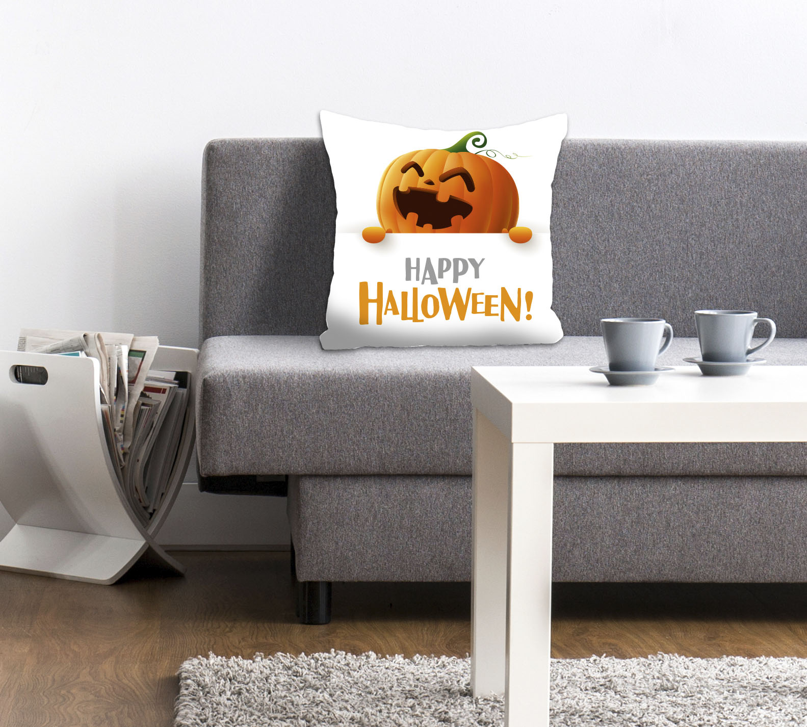 queence Dekokissen "Smiling Pumpkin" Kissenhülle,Happy Halloween,Kürbis,Halloween,Gruselig,Festlich
