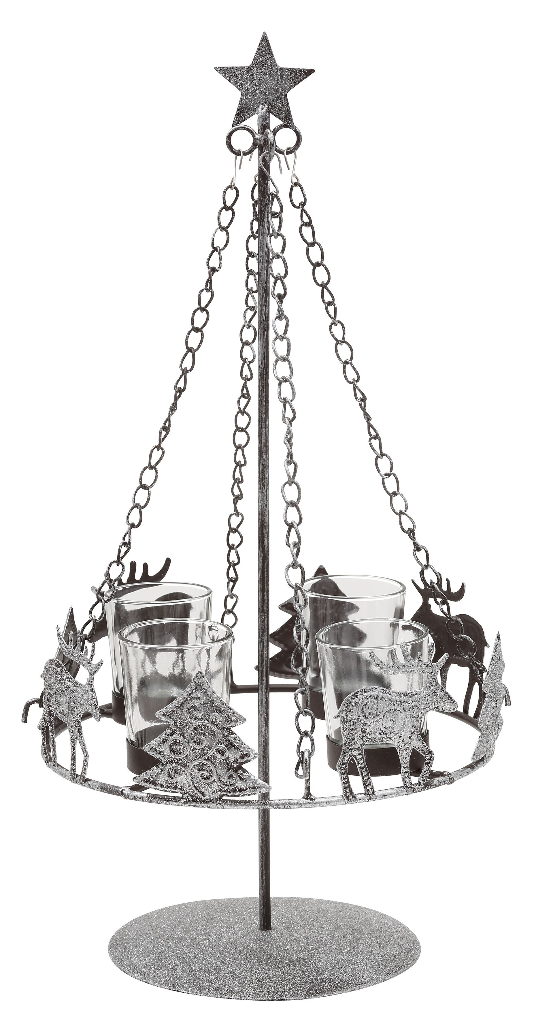 Adventsleuchter »Weihnachtsdeko«, Metall, inkl. 4 Glaswindlichtern