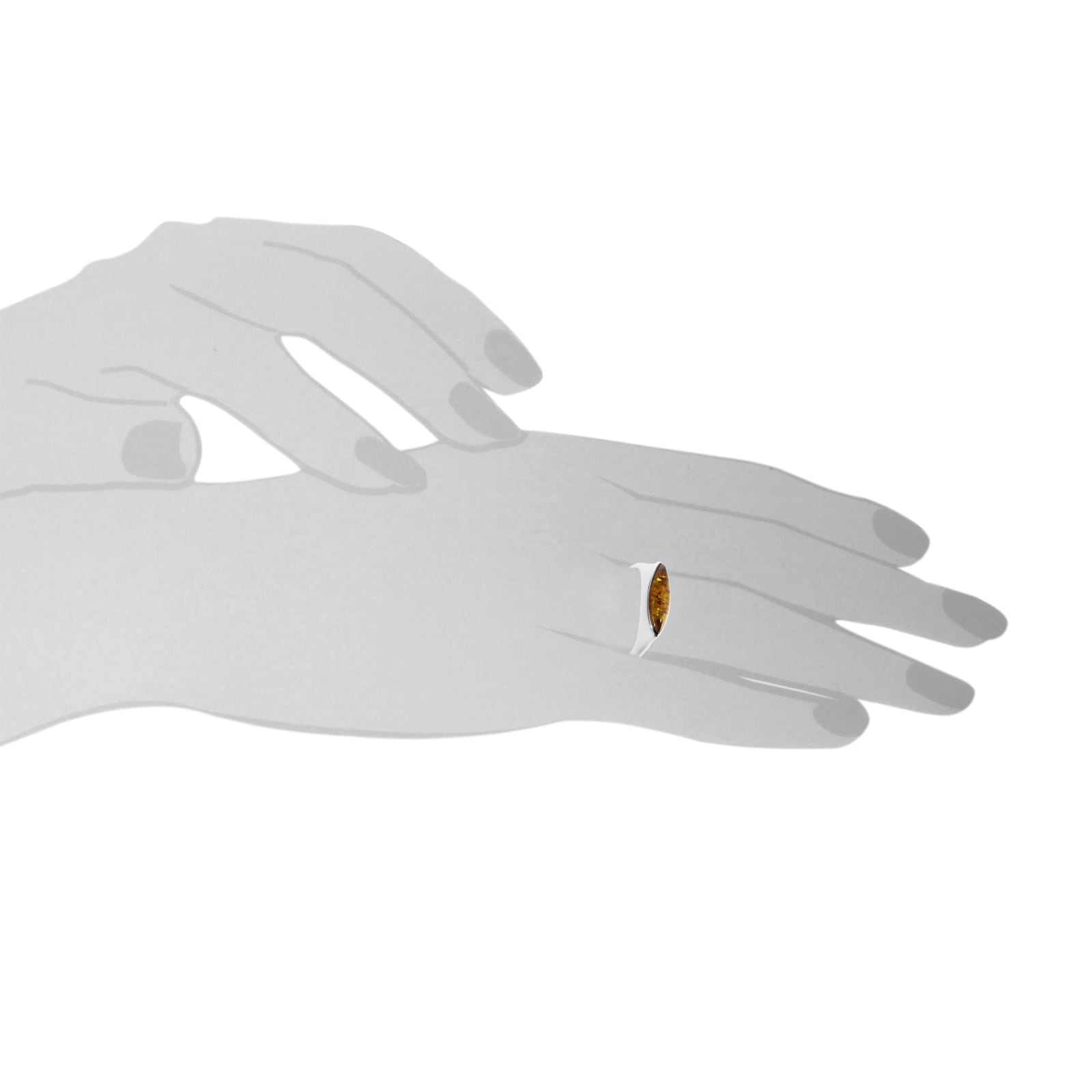 OSTSEE-SCHMUCK Fingerring »- Fenna - Silber 925/000 - Bernstein«