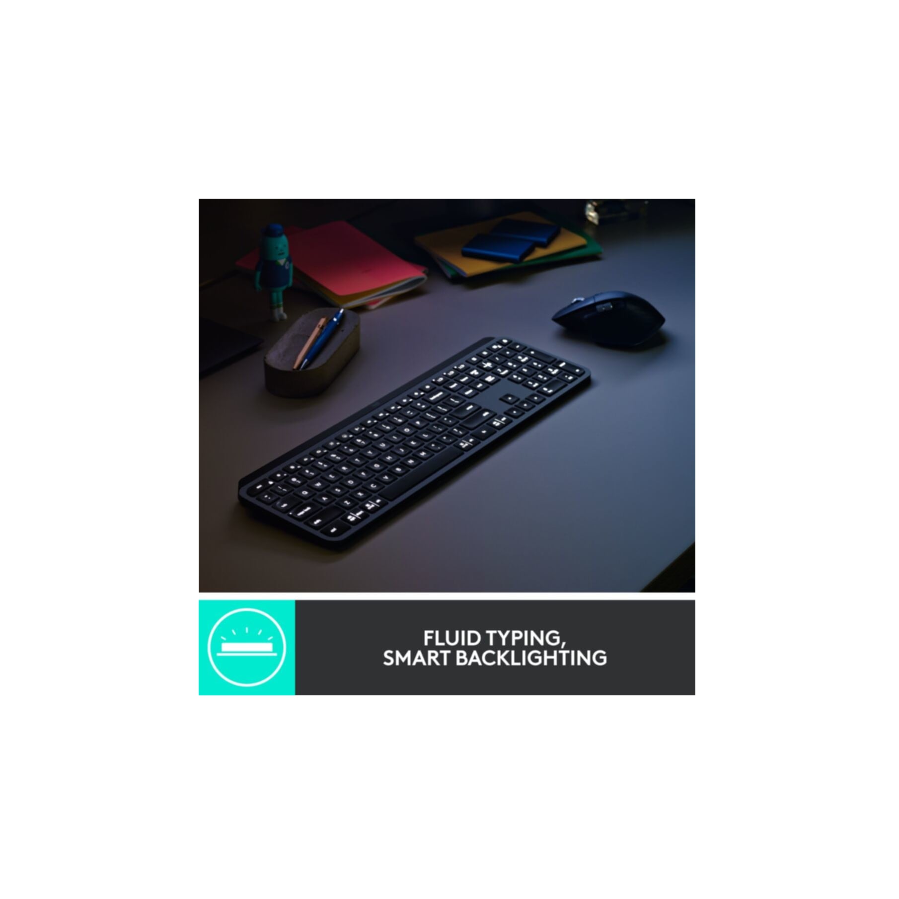 Logitech Tastatur »MX Keys Combo for Bussiness« (Fn-Tasten | Handgelenkauflage | Lautstärkeregler | Multimedia-Tasten | USB-Anschluss | Ziffernblock)