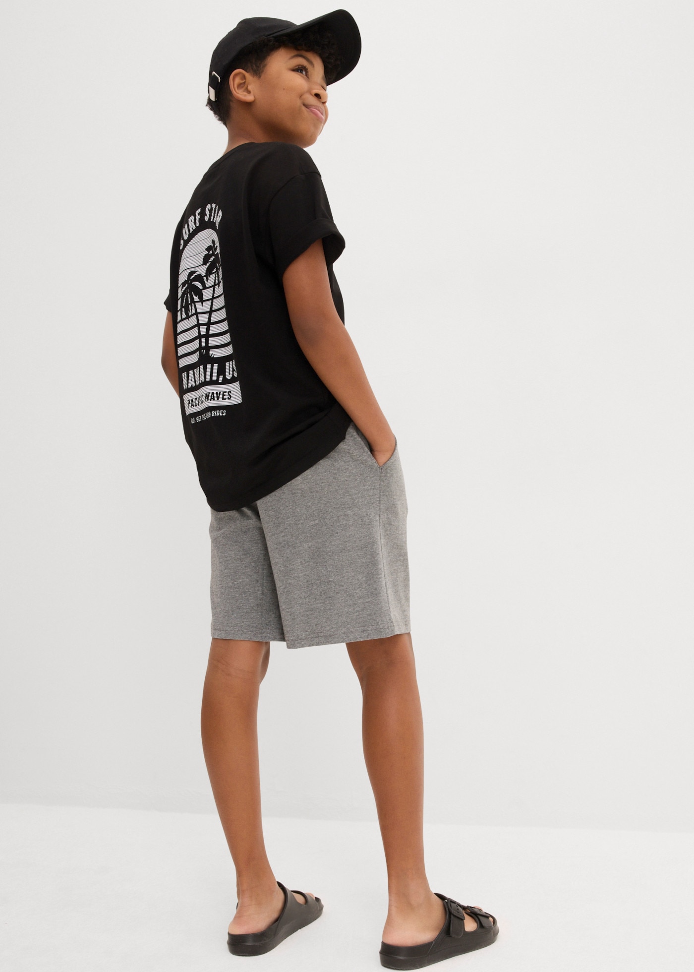 bonprix Shorts  mit Kordelzug, pflegeleichter Jersey, Regular Fit, im 2er Pack