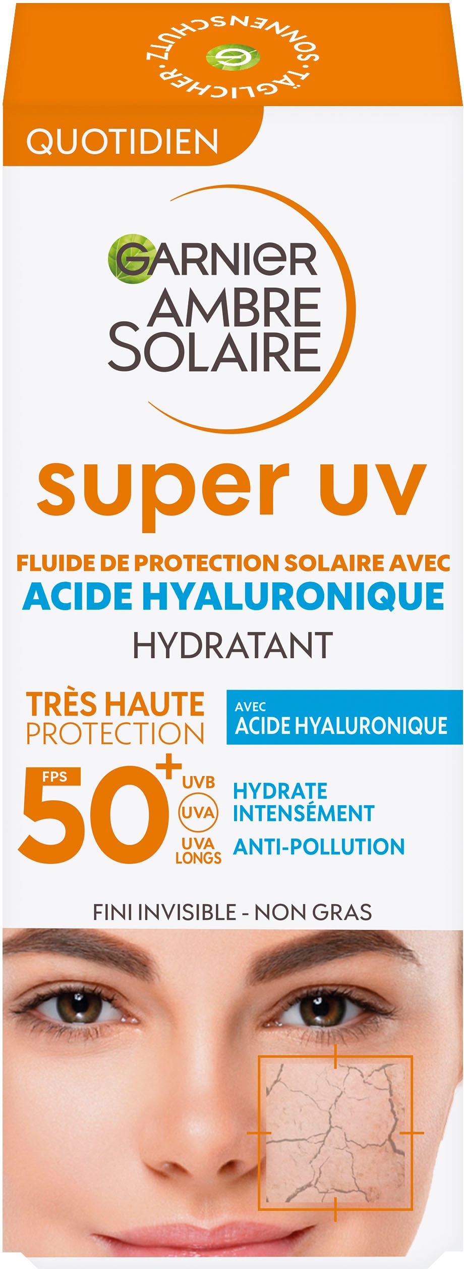 GARNIER Sonnenschutzfluid »Ambre Solaire Sensitive expert+«, mit Hyaluronsäure LSF 50