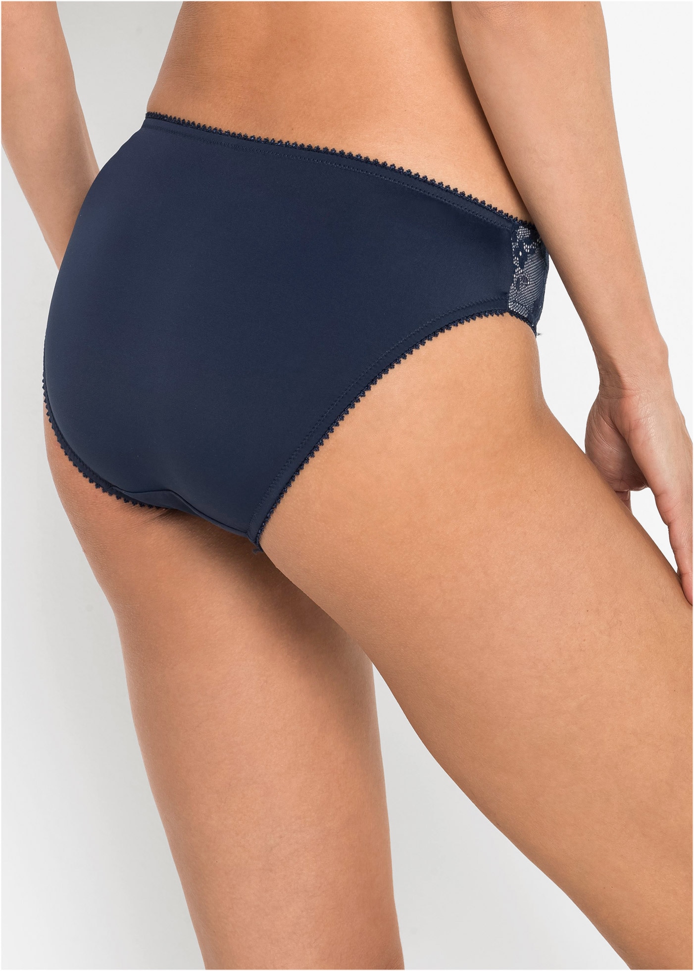 bonprix Slip Packung, 2 Stk. klassische Passform, zarte florale Spitze, 2er Pack