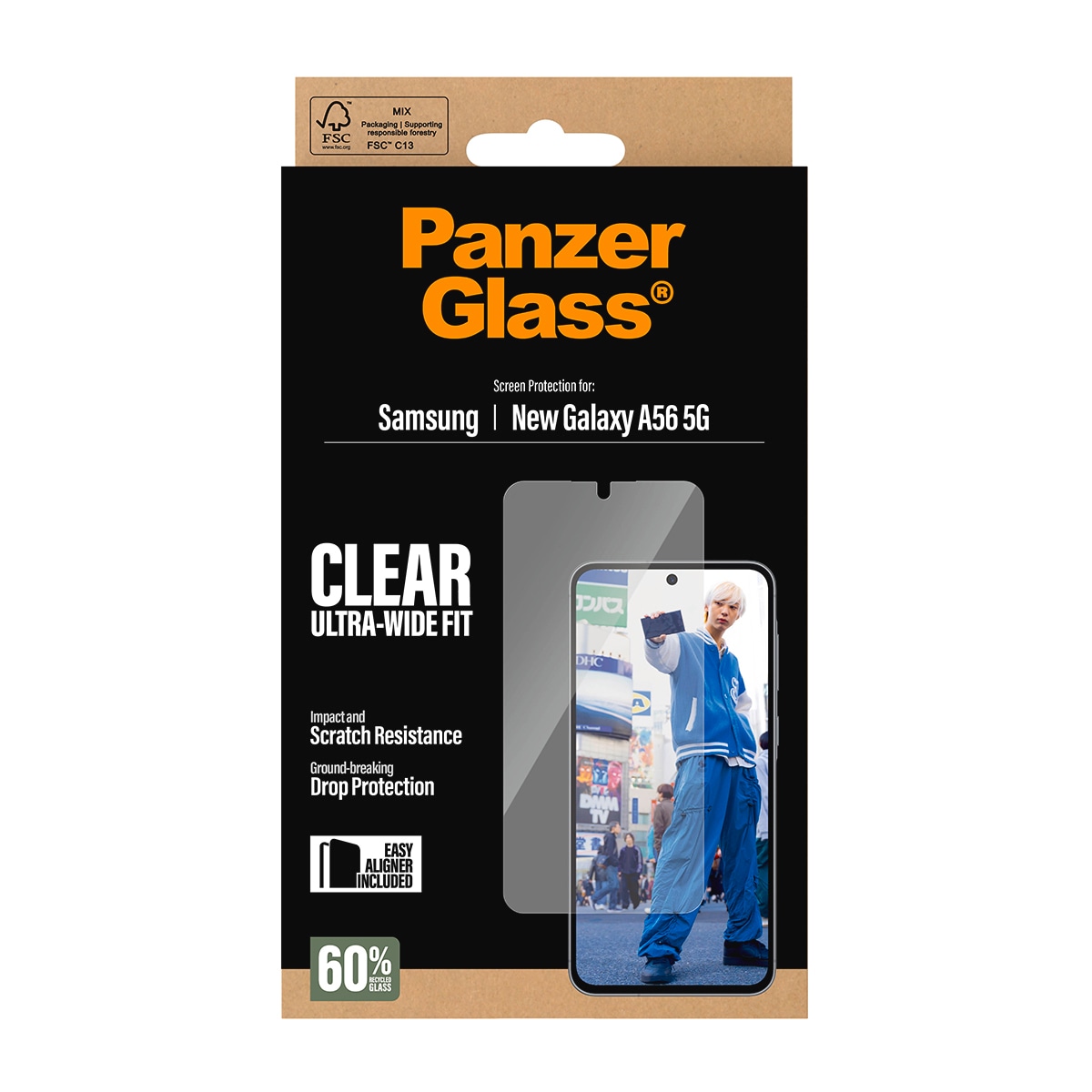 CARE by PanzerGlass Displayschutzglas »Ultra-Wide Fit Screen Protector« für Samsung Galaxy A57 Displayschutzfolie, Schutzfolie, Bildschirmschutz, kratz- & stoßfest
