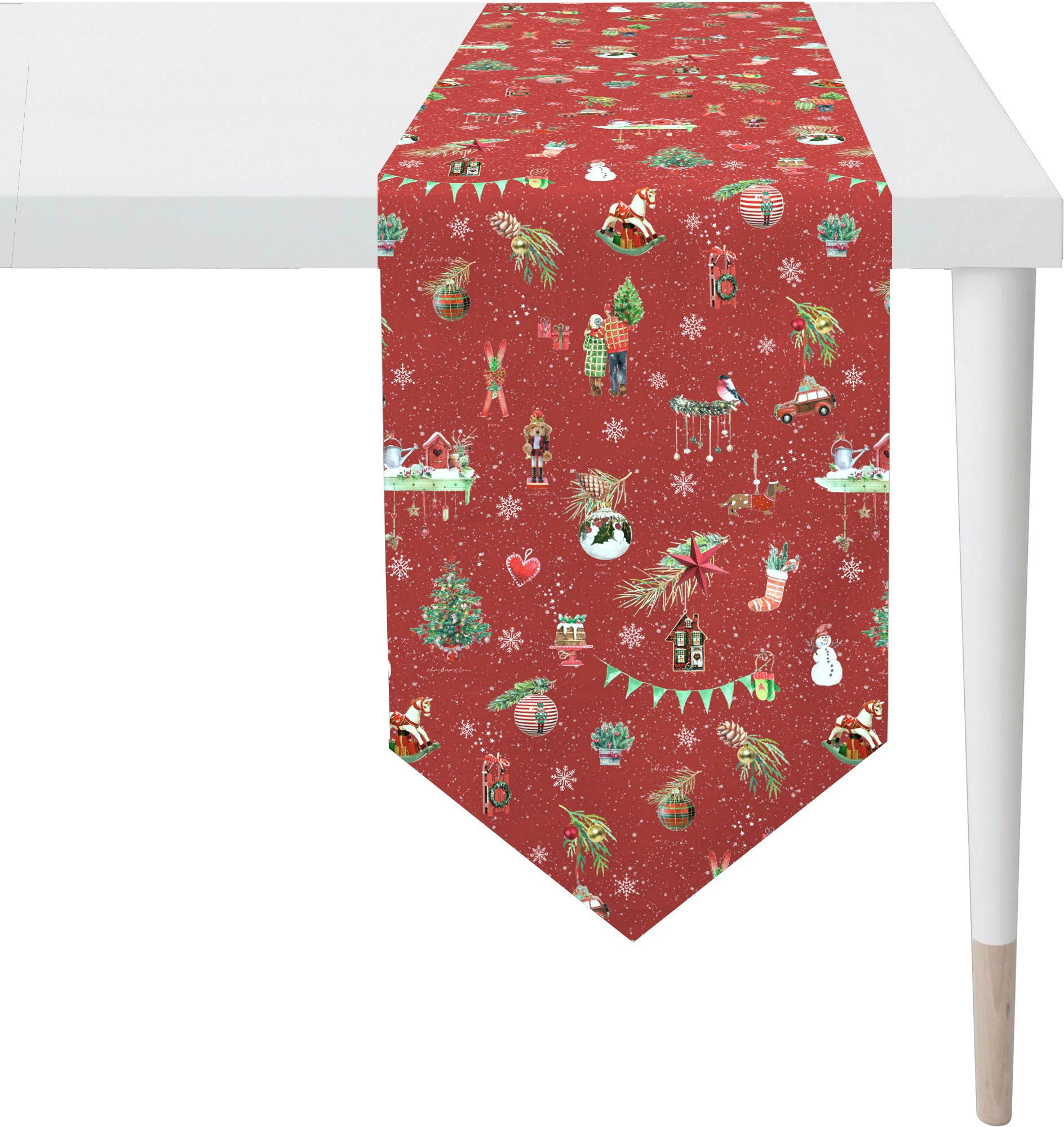 APELT Tischband Weihnachten«, Weihnachtsdeko, St.), (1 WINTERWELT, Digitaldruck »9528