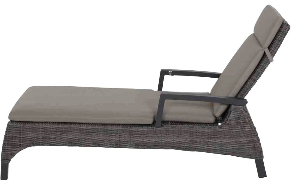 Siena Garden Gartenliege »Corido Liege matt anthrazit / charcoal grey«, Aluminiumgestell, Gardino®-Geflecht, inkl. Auflage taupe-meliert